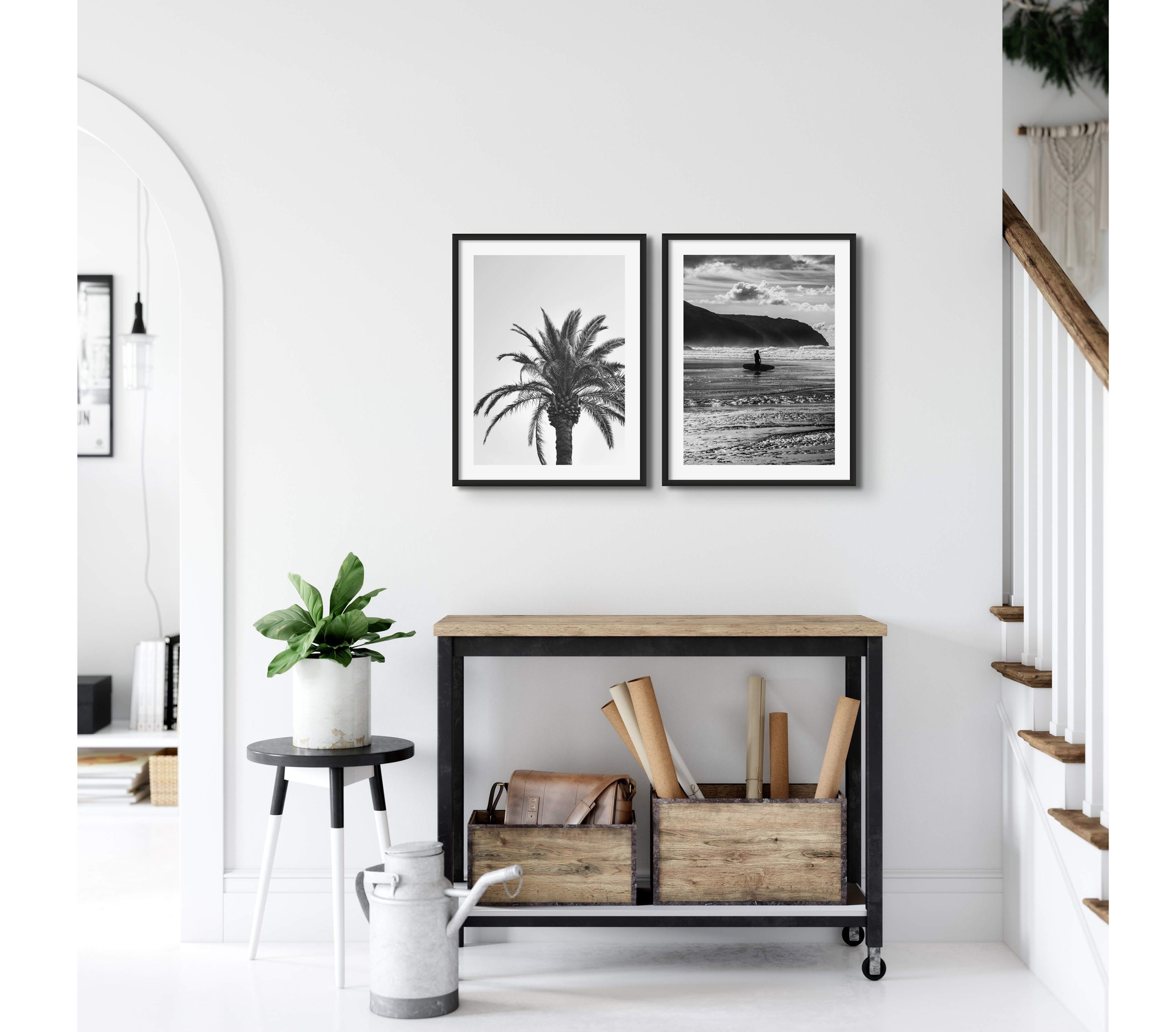 Solitary Palm Tree Print, Black & White Palm Photograph – Framed, from £49, Beach House Art (Beach House Art/PA)