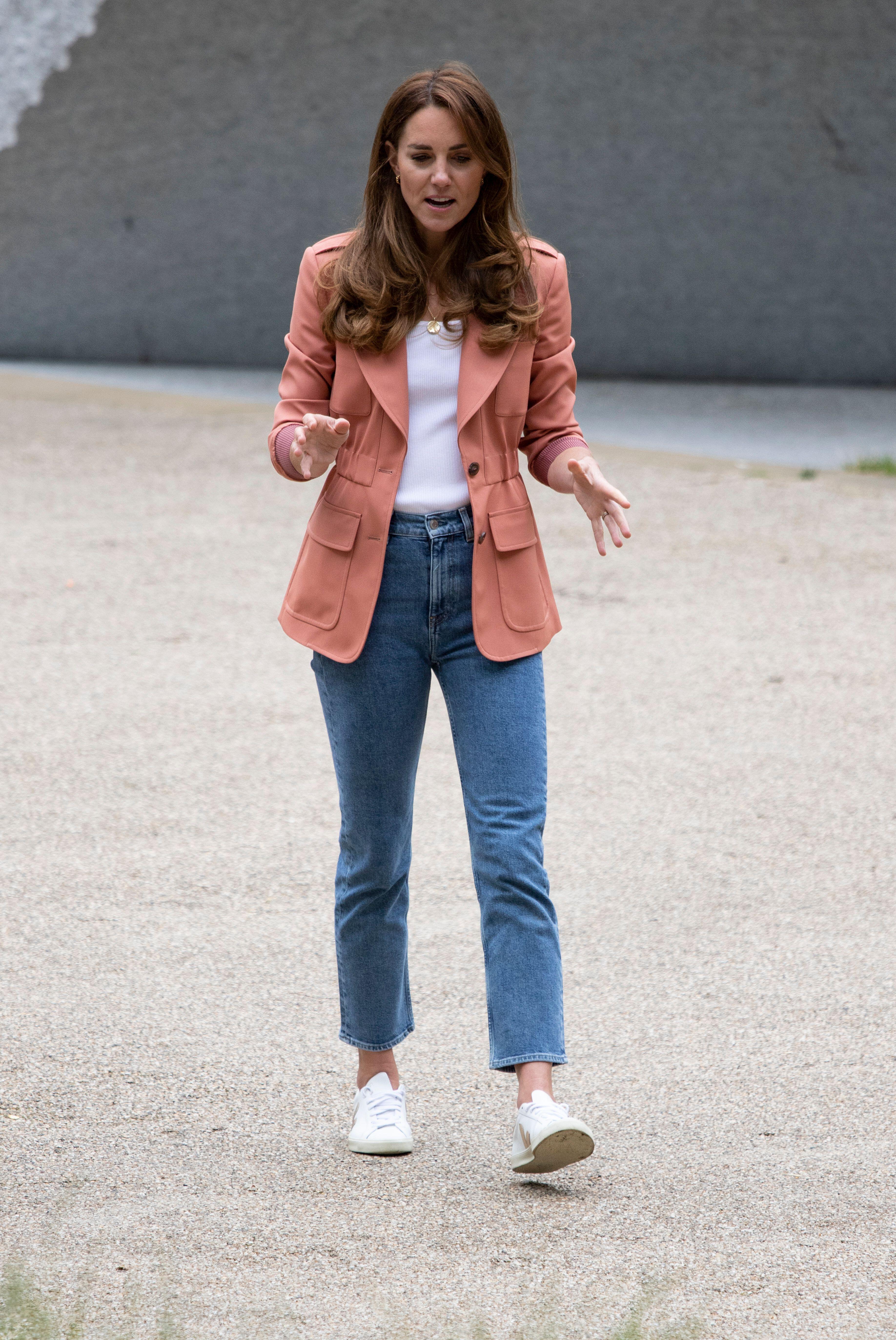 The Princess of Wales usually wears skinny jeans with a casual T-shirt and fitted jacket (Alamy/PA)