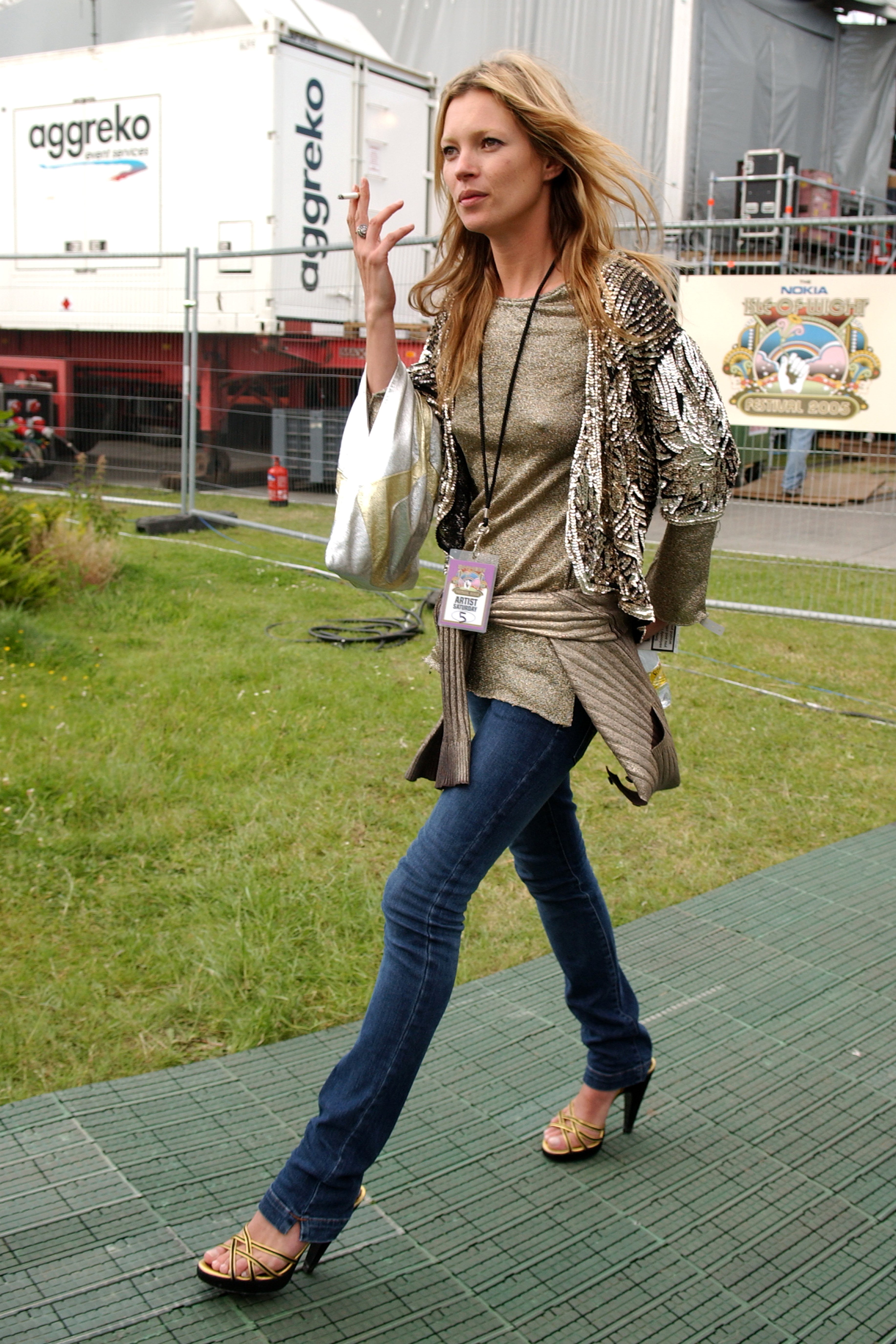 Kate Moss always paired skinny jeans with rock chick accessories (Alamy/PA)