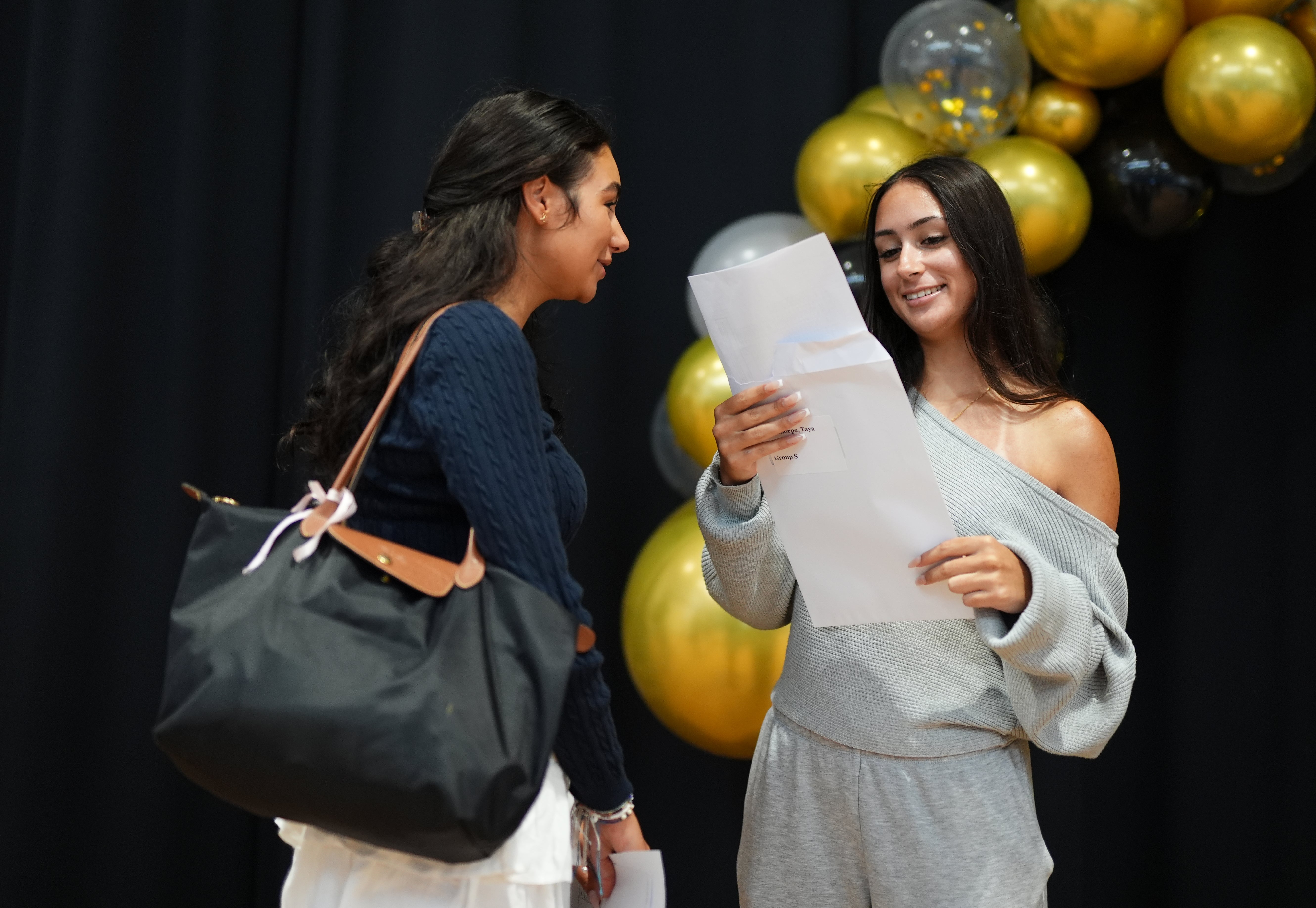 Taya Manthorpe receives her GCSE results at Ark Pioneer in Barnet, North London