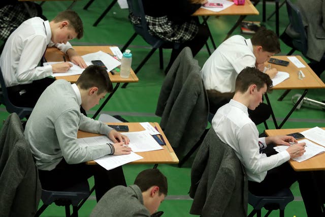 In England, students who do not secure at least a grade 4 are required to retake the subjects during post-16 education (Gareth Fuller/PA)