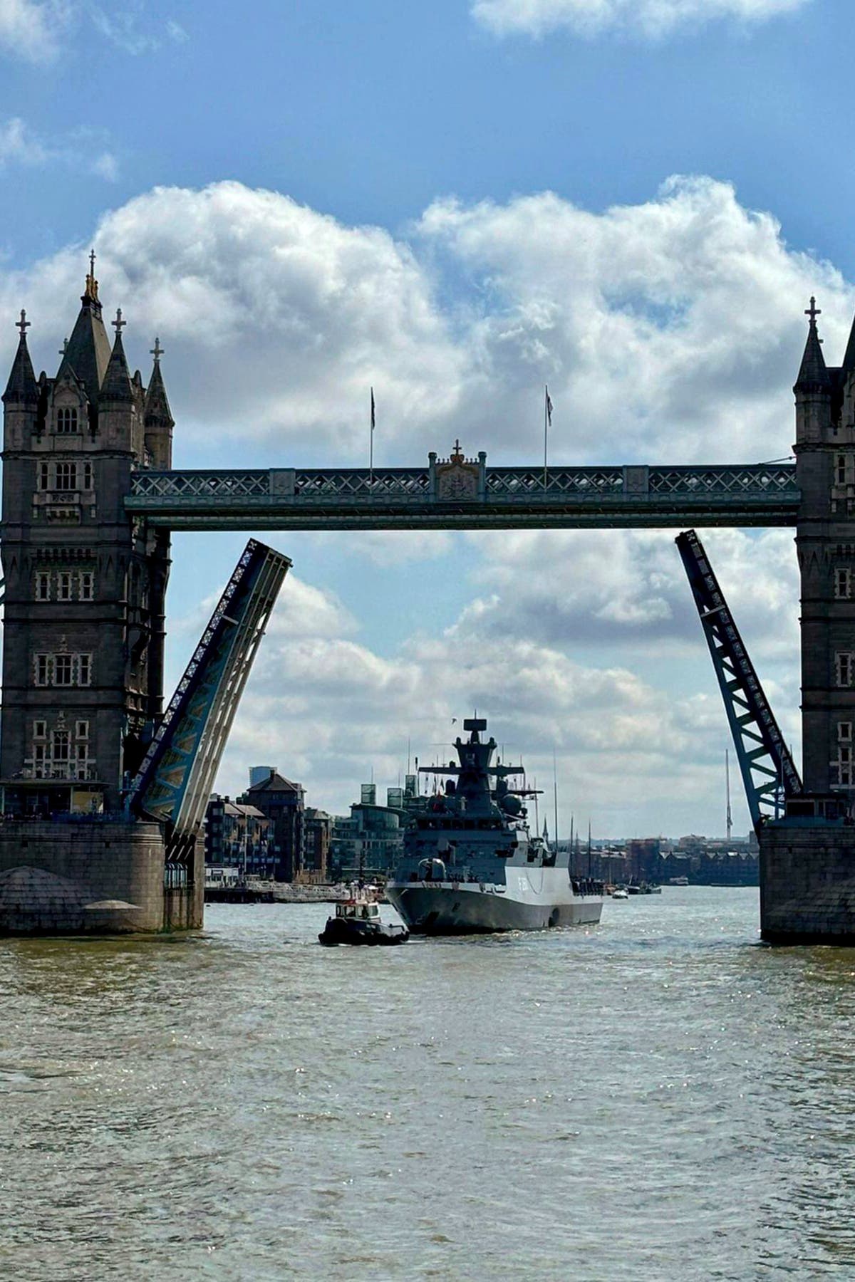 A German warship blasted the Darth Vader theme on the Thames. 'No deeper message,' Navy says.