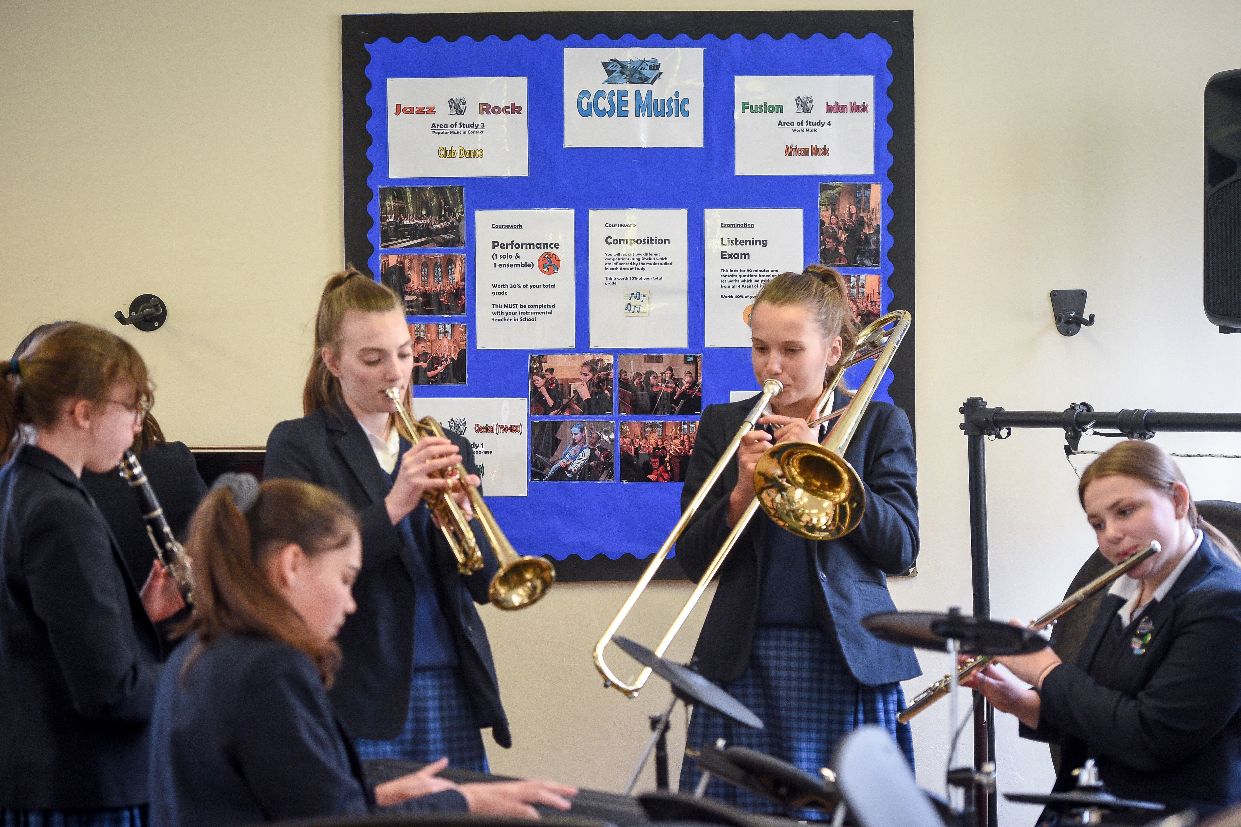 Entries for music GCSE were up 8.7% on 2023 (Ben Birchall/PA)