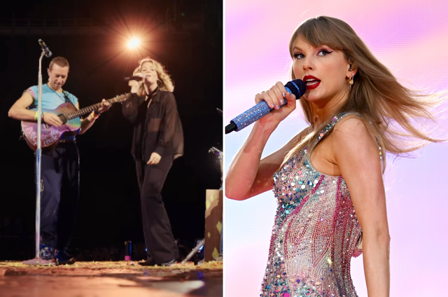 <p>Coldplay, Maggie Rogers and Taylor Swift</p>