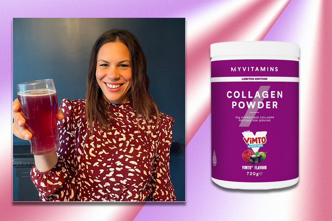 Clear, fruity and refreshing, the Vimto collagen powder is easy to drink