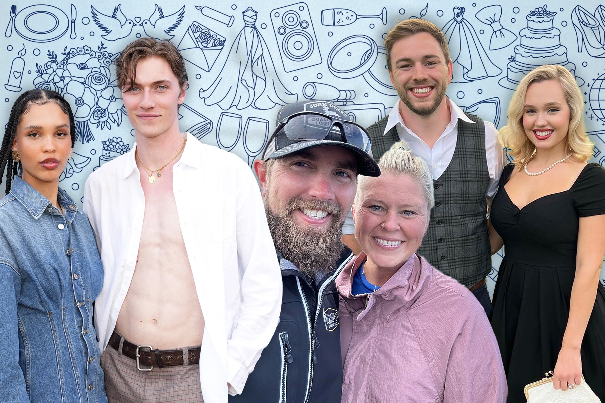 From left to right, Nara Aziza and Lucky Blue Smith; Eric and Lauren Eberspacher; and Conner and Estee Williams