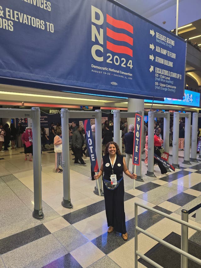 <p>Carmen Cusido on day 2 of the DNC </p>