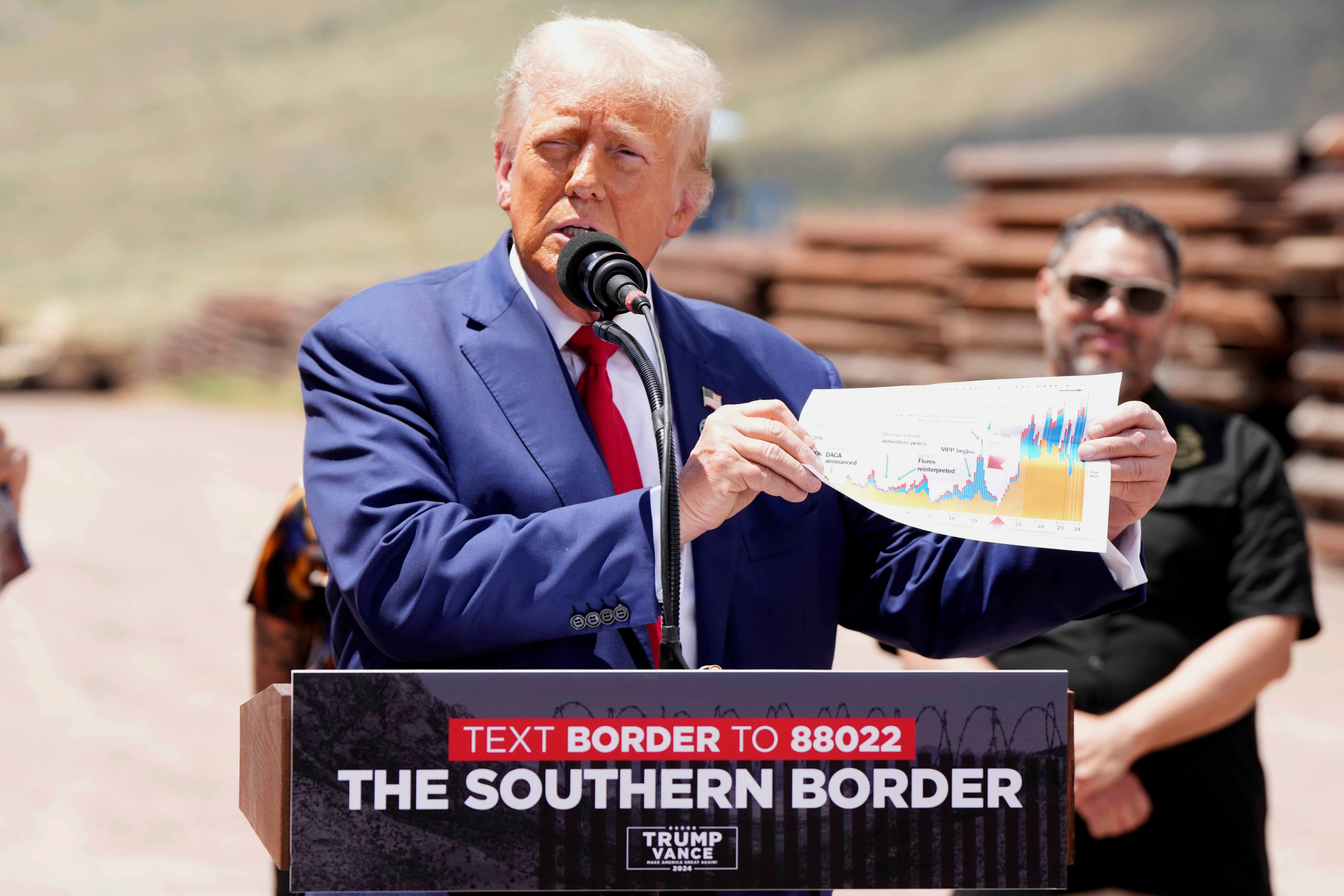 Trump at the Arizona-Mexico border last week