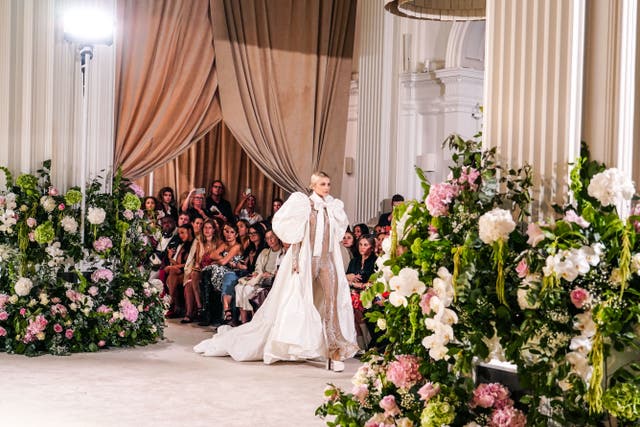 Richard Quinn’s catwalk achieved popular acclaim at London Fashion Week 2023 (Ian West/PA)