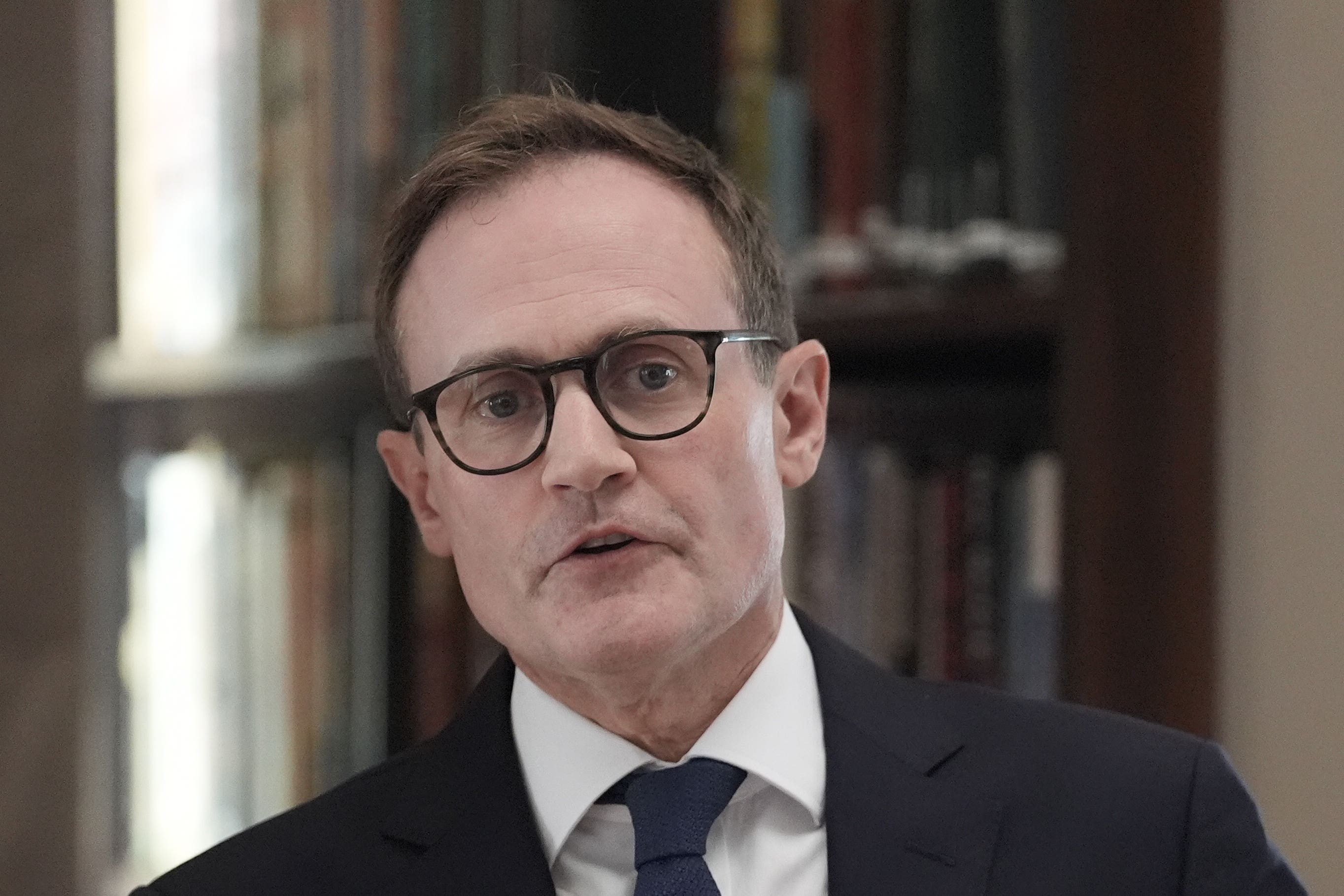 Tory leadership hopeful Tom Tugendhat gives a speech in Westminster, central London on the recent riots and the breakdown of Britain’s social fabric. Picture date: Tuesday August 13, 2024. (Stefan Rousseau/PA)