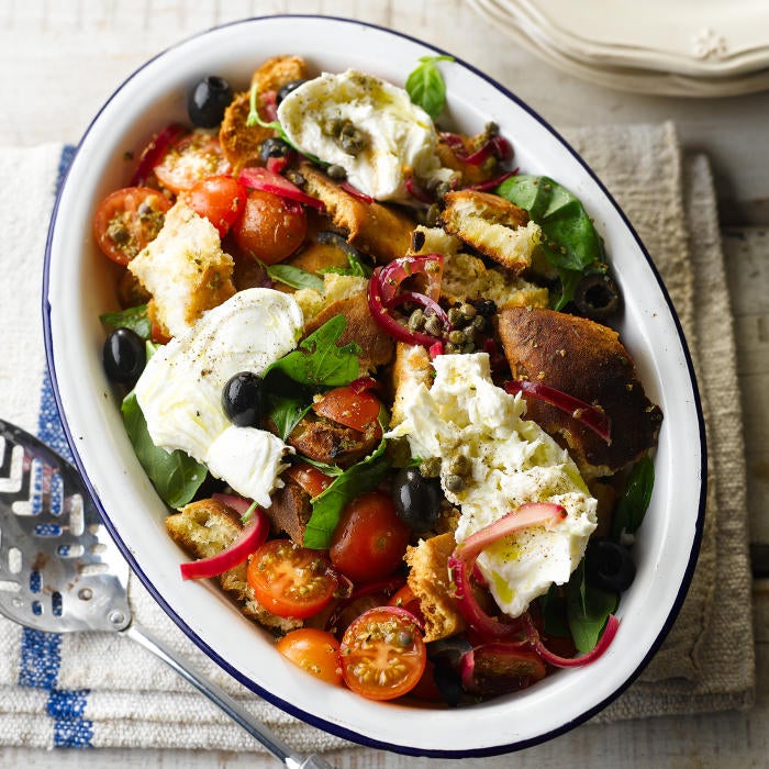 This speedy traditional Tuscan salad is made using charred bread