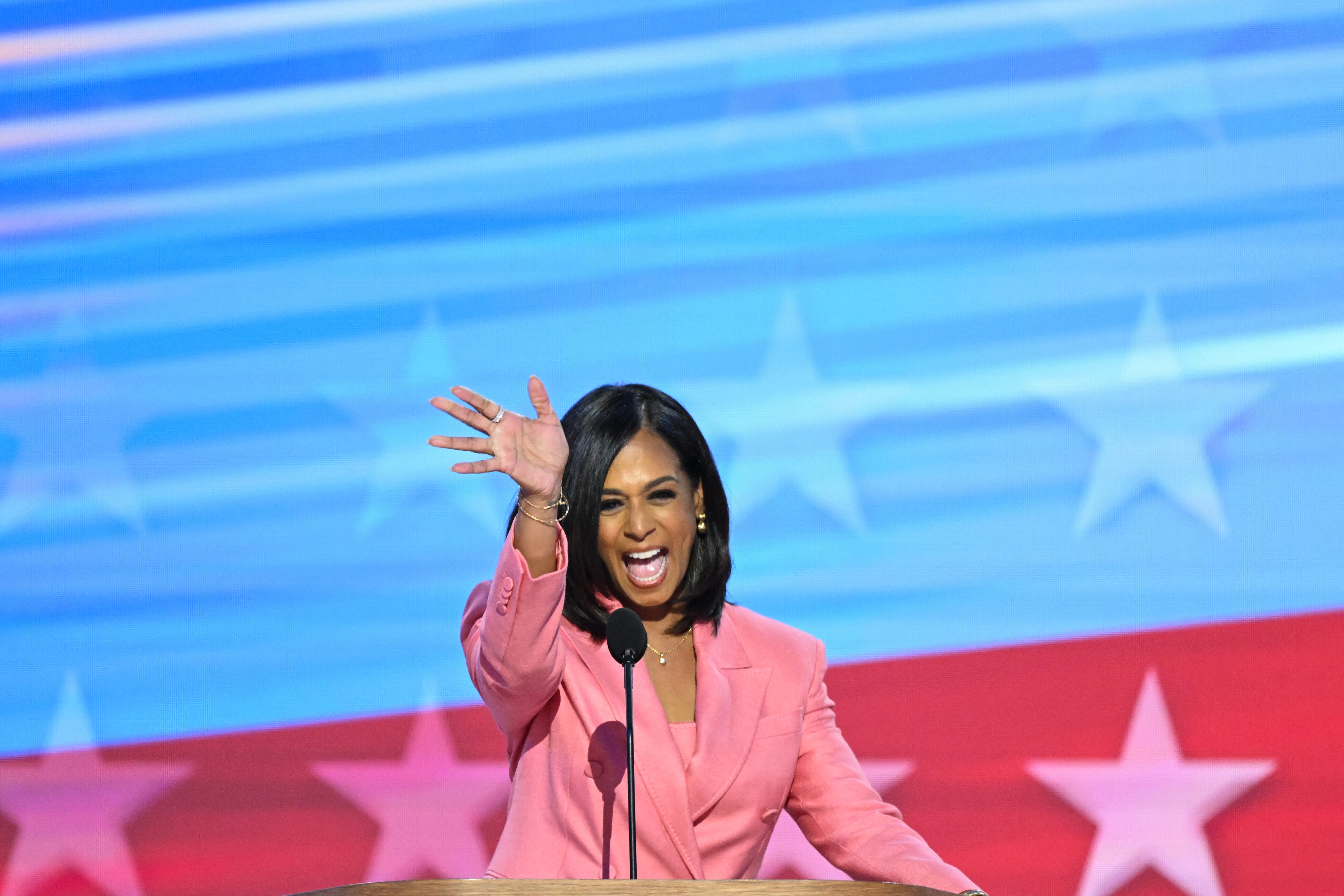 Maya Harris told the crowd what their mother, who died in 2009, would say at seeing her eldest daughter accept the Democratic party’s nomination for president