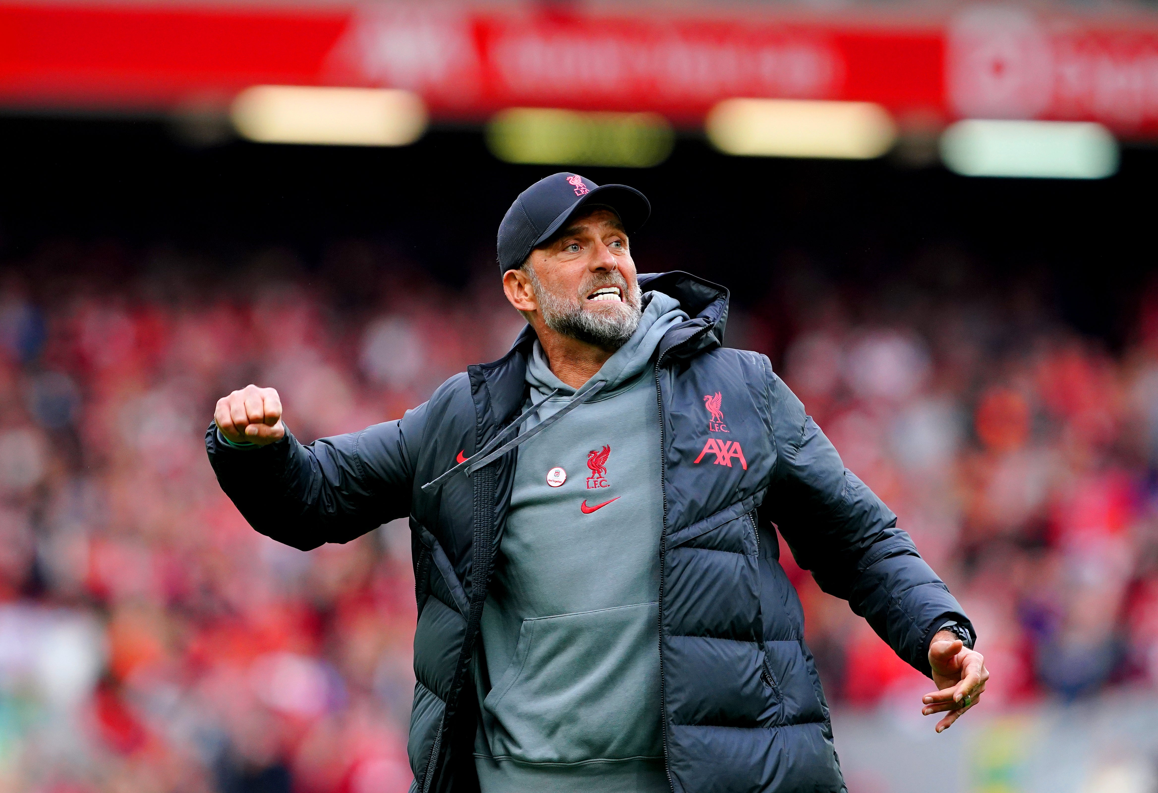 Jurgen Klopp’s typical fist pump celebrations galvanised the Liverpool fans but Arne Slot has a different method in mind