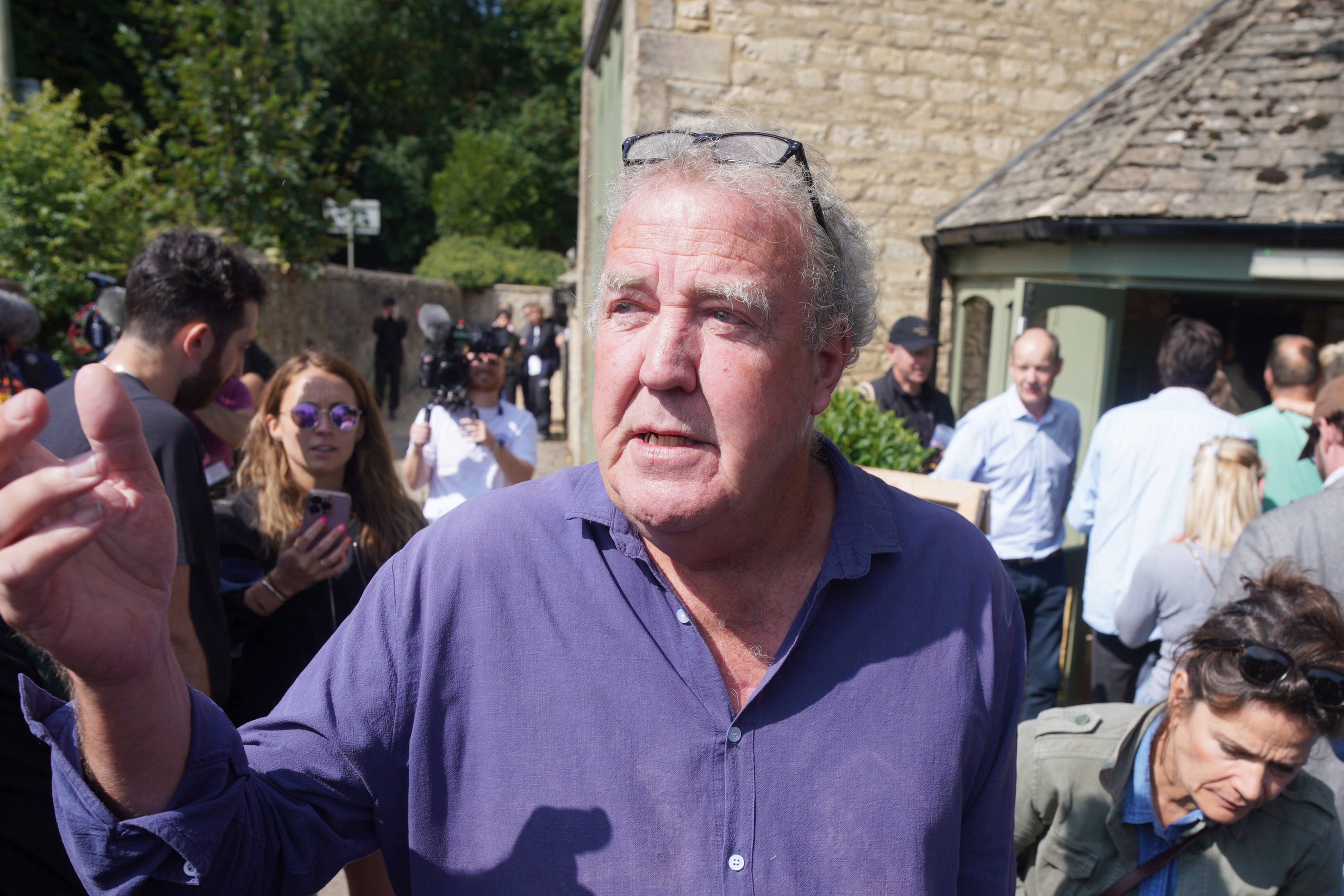 Clarkson mingling with punters outside his new pub