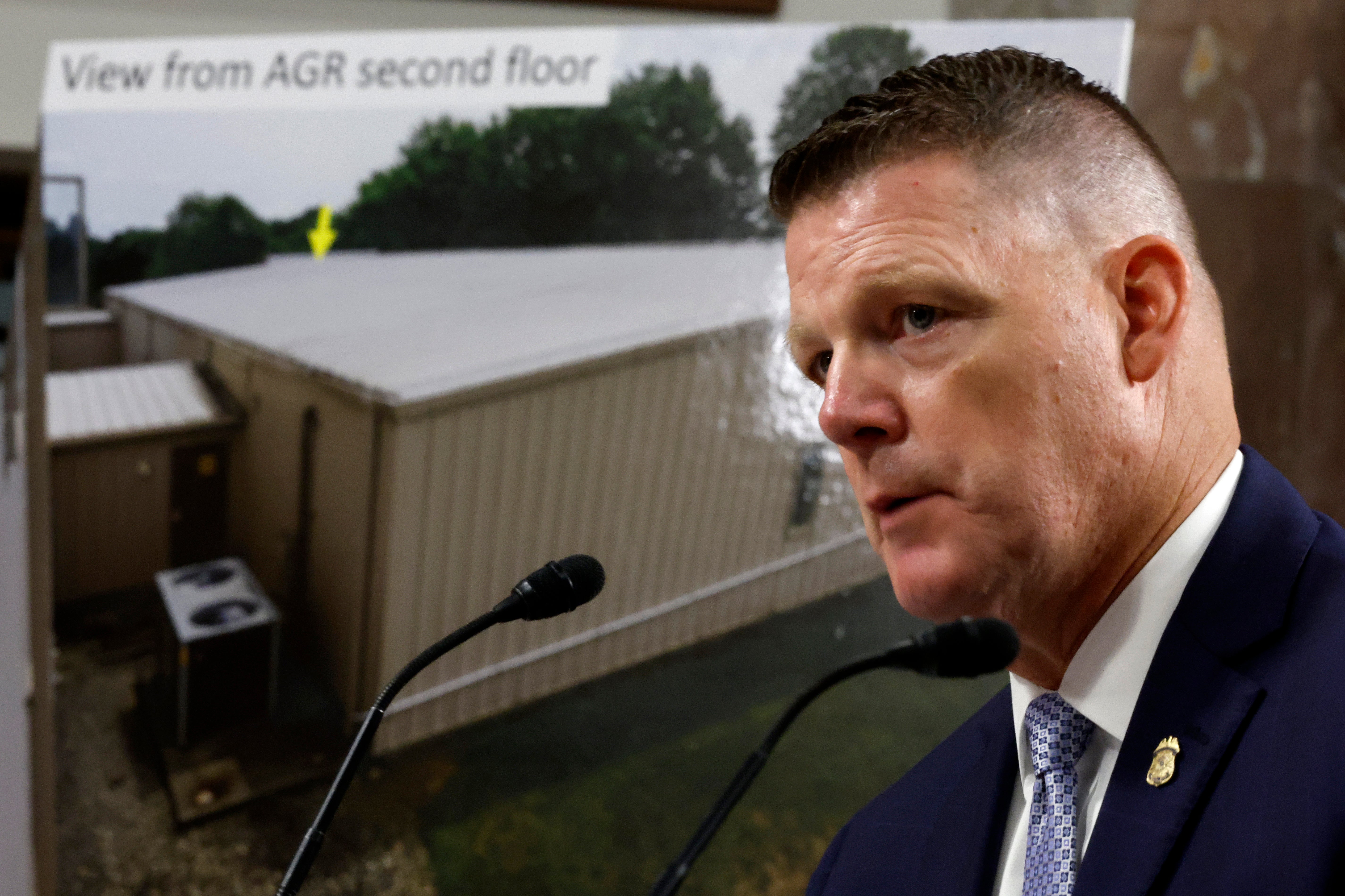 Acting U.S. Secret Service Director Ronald Rowe Jr.'s glasses fog up as he testifies before a joint hearing of the Senate Judiciary and Homeland Security and Governmental Affairs Committees in the Dirksen Senate Office Building on Capitol Hill in July 2024 in Washington, DC.