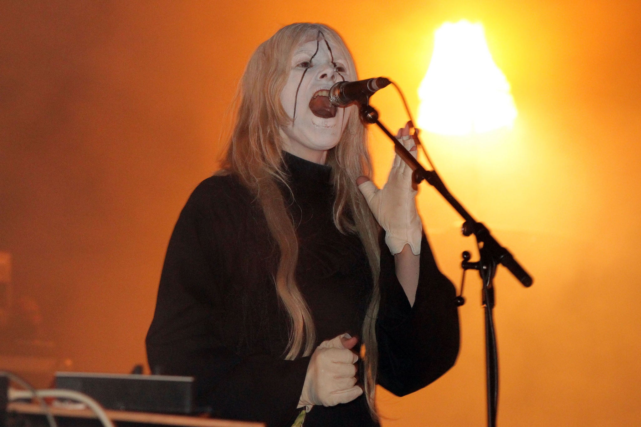 Karin Dreijer performs at Coachella music festival as the Knife in 2010