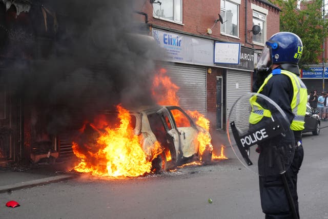 Violent disorder remains the most common charge for people arrested in connection with the unrest across the country (Owen Humphreys/PA)