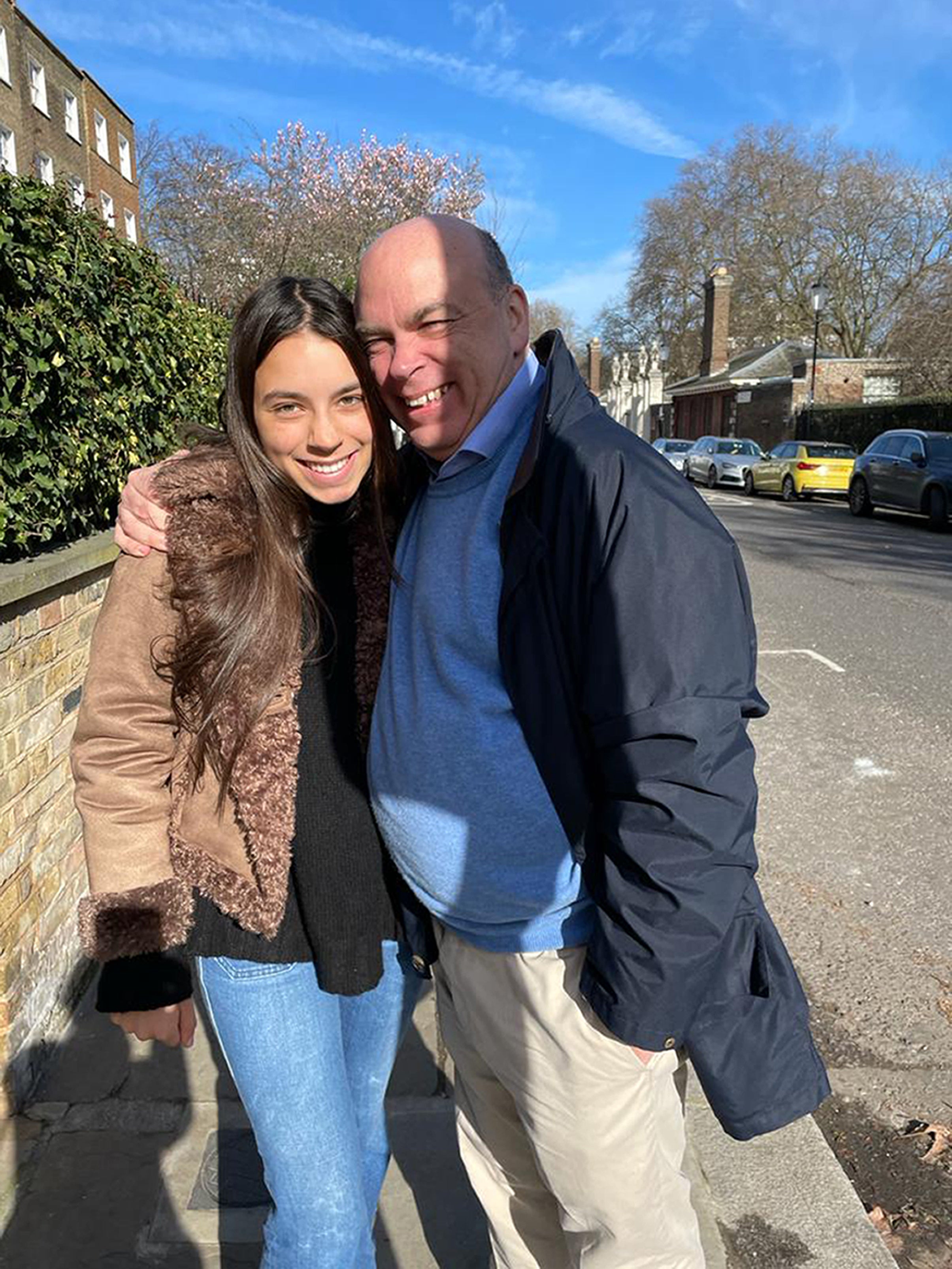 Hannah with her father Mike who also died onboard the superyacht