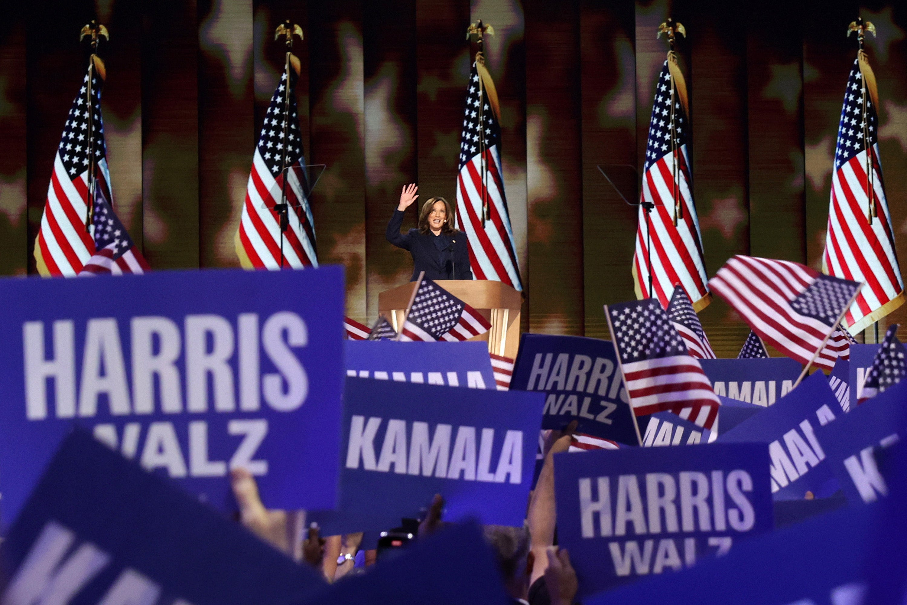 Ratings for Kamala Harris’s keynote speech at the Democratic National Convention beat Donald Trump’s Republican National Convention address by 22%