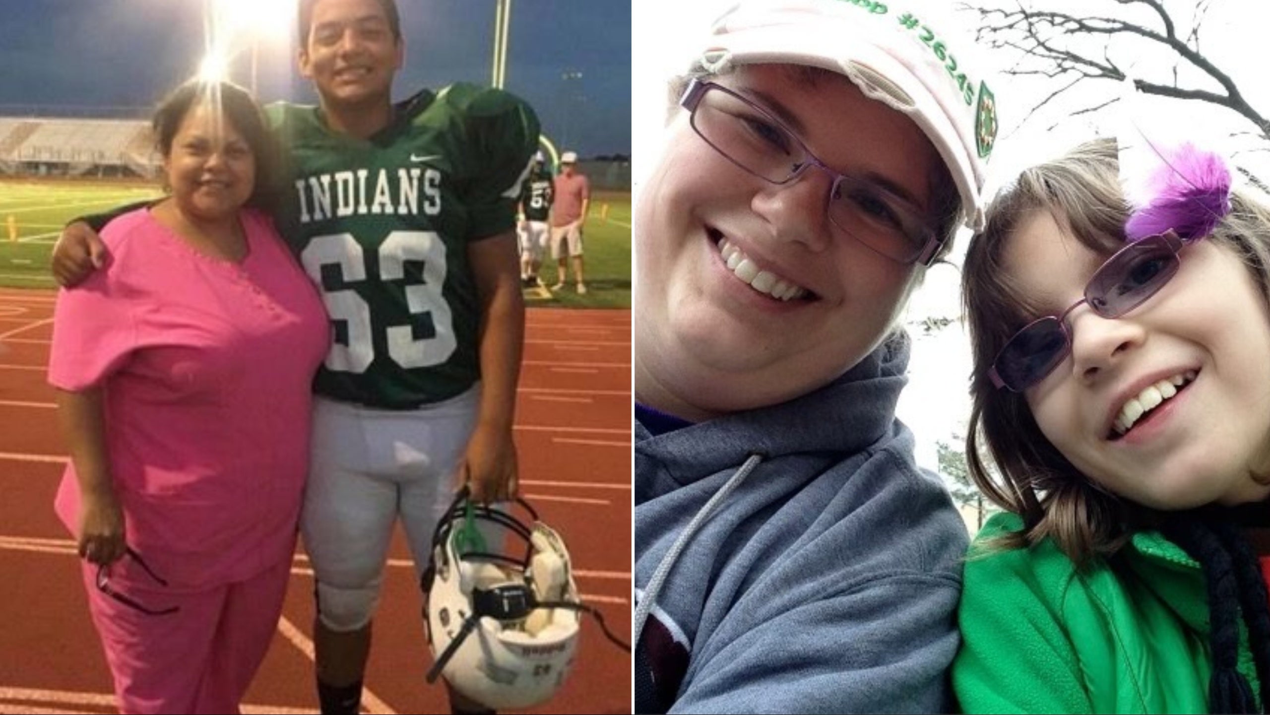 Rosie Yanas Stone and son Chris Stone (left) and Rhonda Hart with her daughter Kimberly Vaughan (Right)