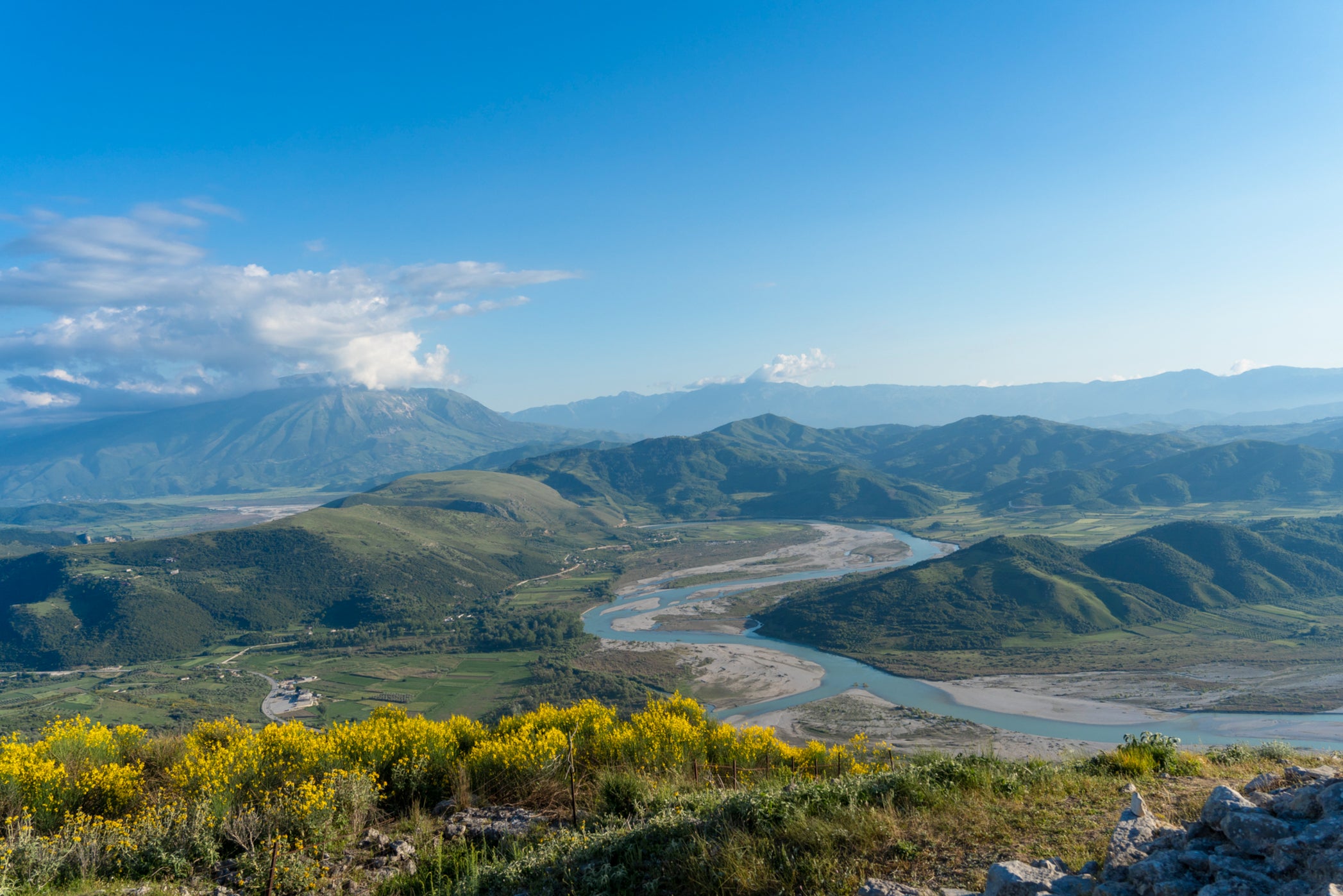 View point: Looking down over the Vjosa river