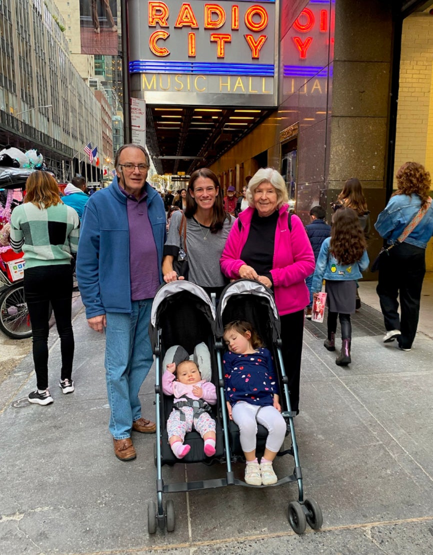 Marisa Galloway, her parents and her daughters visit Radio City Music Hall