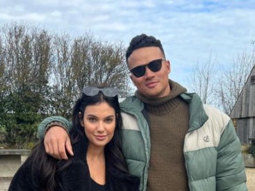 Jermaine Jenas with his wife, Ellie