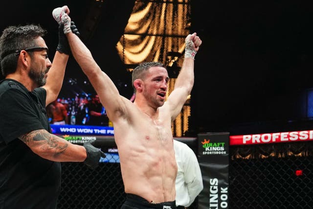 <p>Brendan Loughnane celebrates his 2024 semi-final victory in the PFL</p>