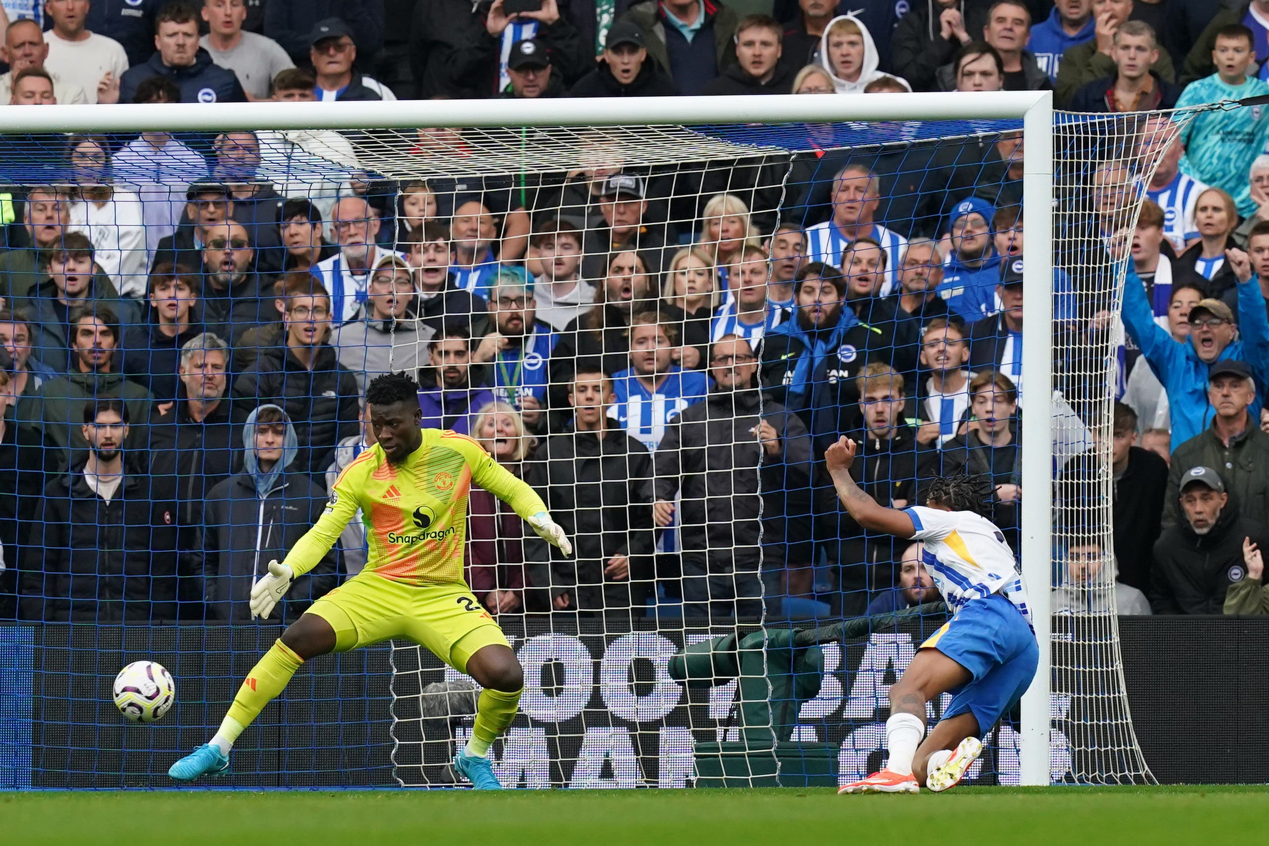 There was late drama as Joao Pedro won it for Brighton (Gareth Fuller/PA)