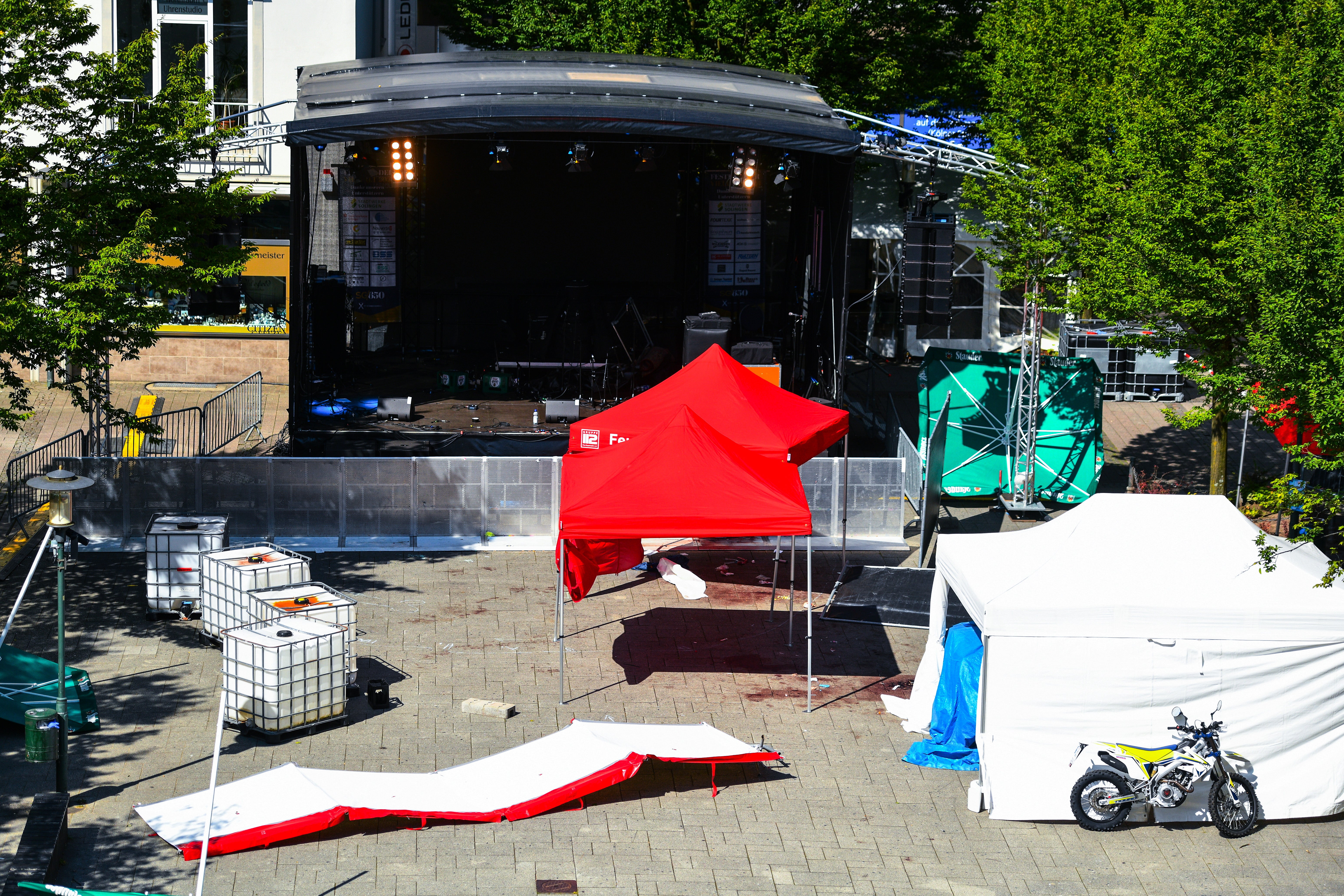 The scene of the attack, where revellers were celebrating Solingen’s 650-year history