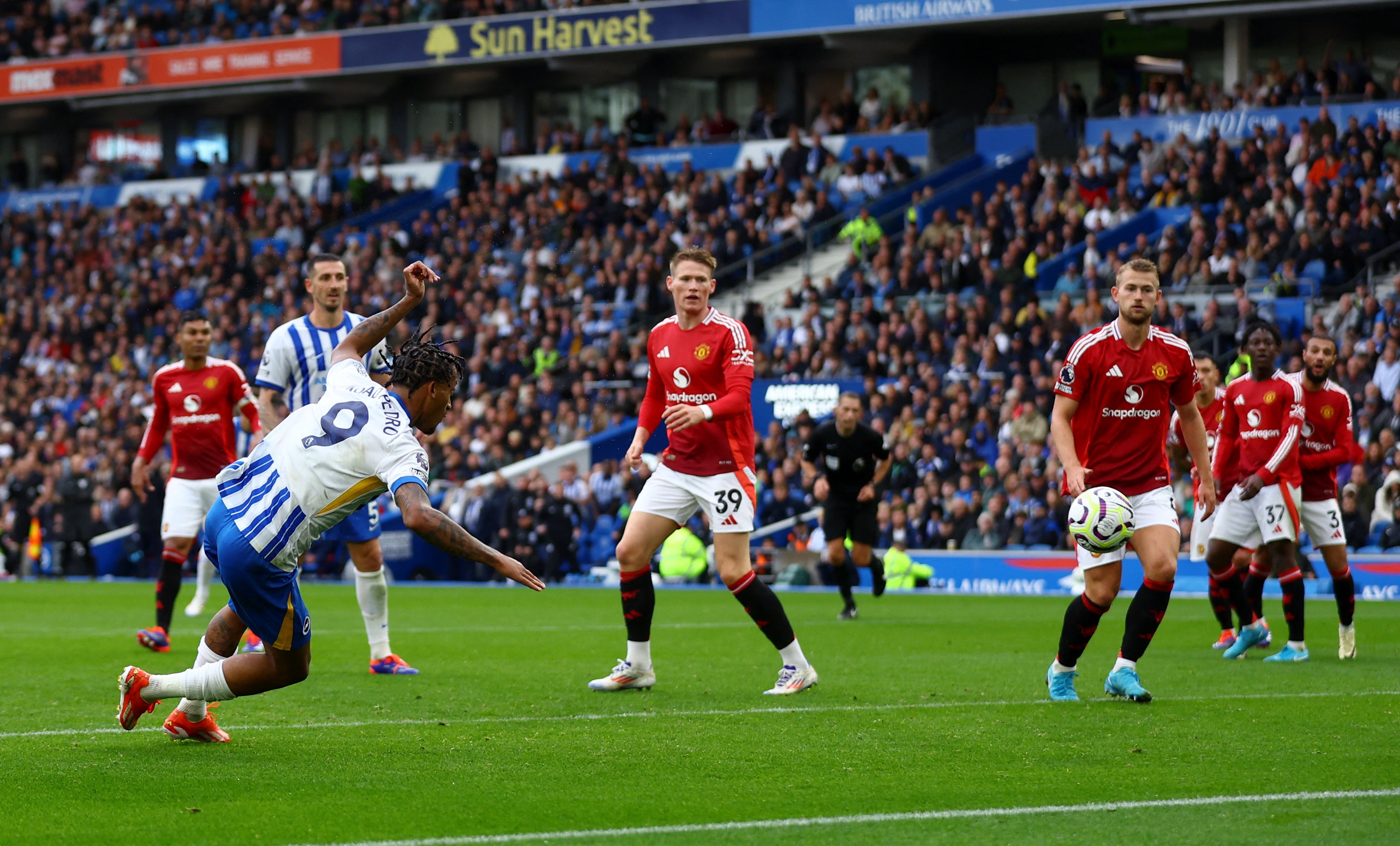 Manchester United’s structure broke down after Erik ten Hag made his late substitutions allowing Joao Pedro space for the winning goal.