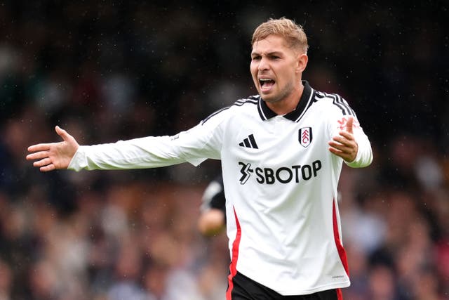 Fulham’s Emile Smith Rowe in action during the Premier League match at Craven Cottage, London. Picture date: Saturday August 24, 2024.