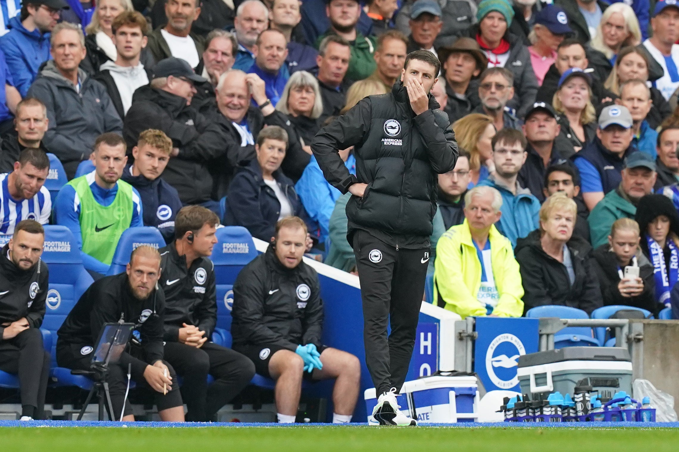 Fabian Hurzeler has a 100 per cent record at Brighton (Gareth Fuller/PA)