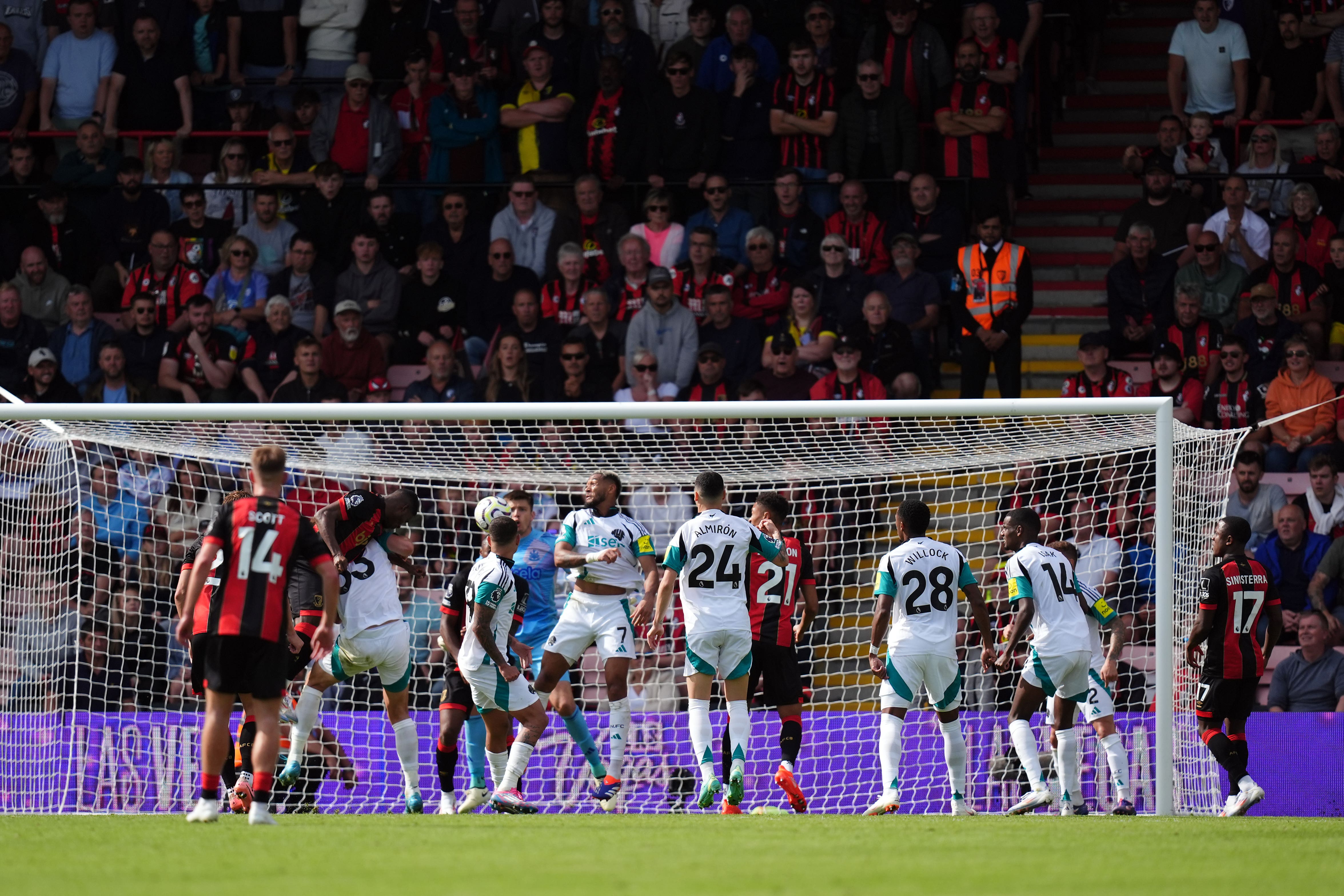 Dango Ouattara was denied what looked certain to be a last-gasp winning goal for Bournemouth (John Walton/PA)