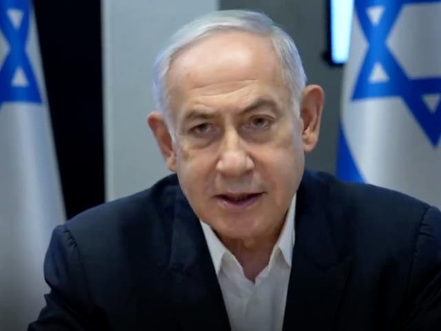 <p>Netanyahu condemned the ‘terrible, cold-blooded murder’ of six hostages </p>