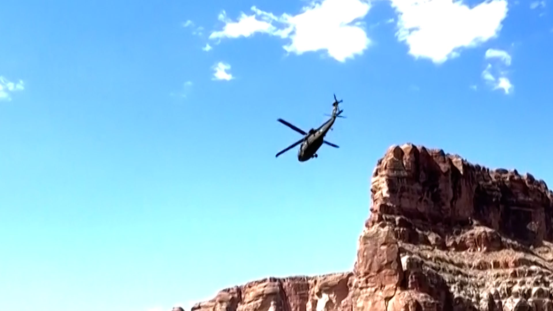 A helicopted above the Grand Canyon National Park