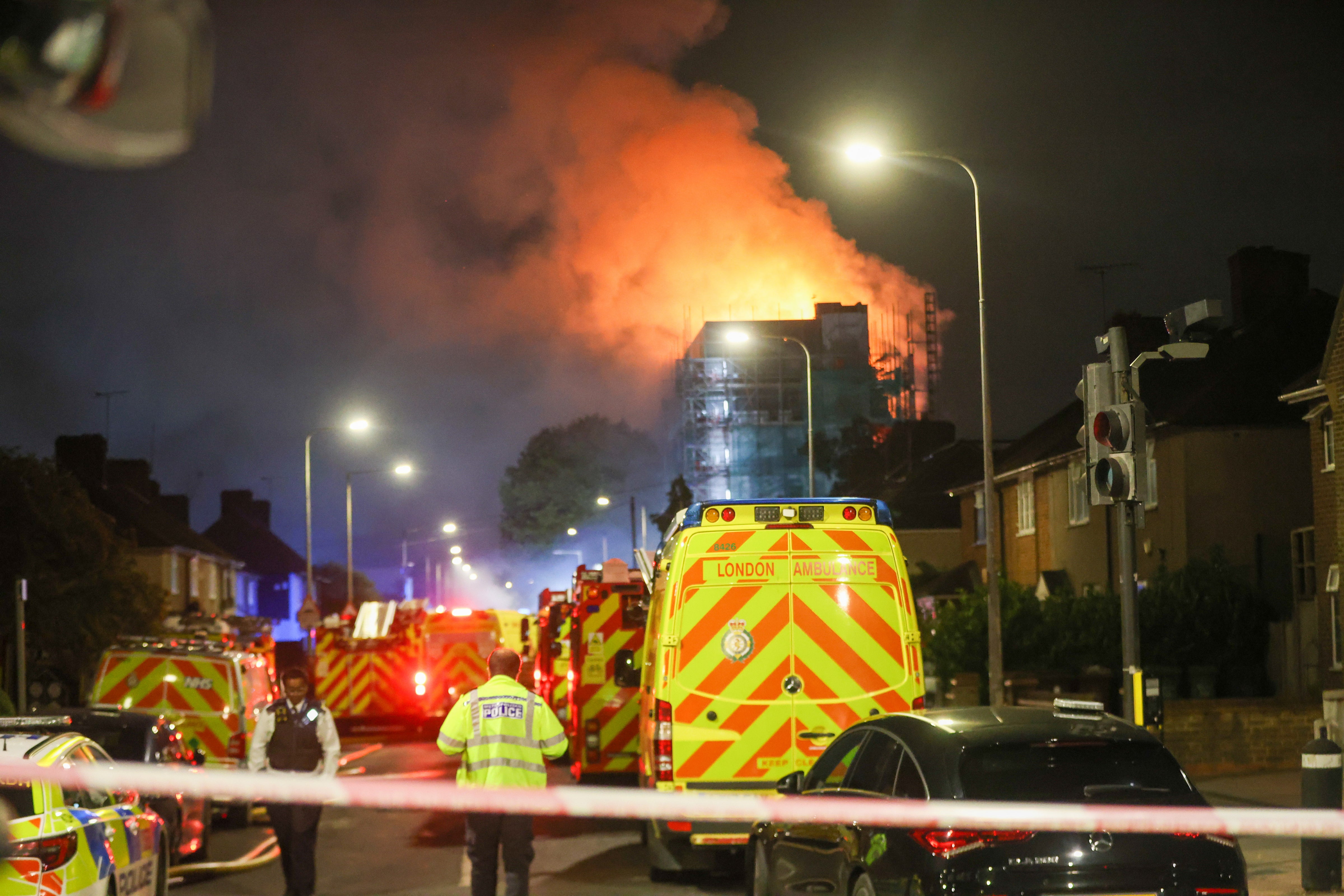 In what has been declared a ‘major incident’, 100 people were evacuated and two were taken to hospital