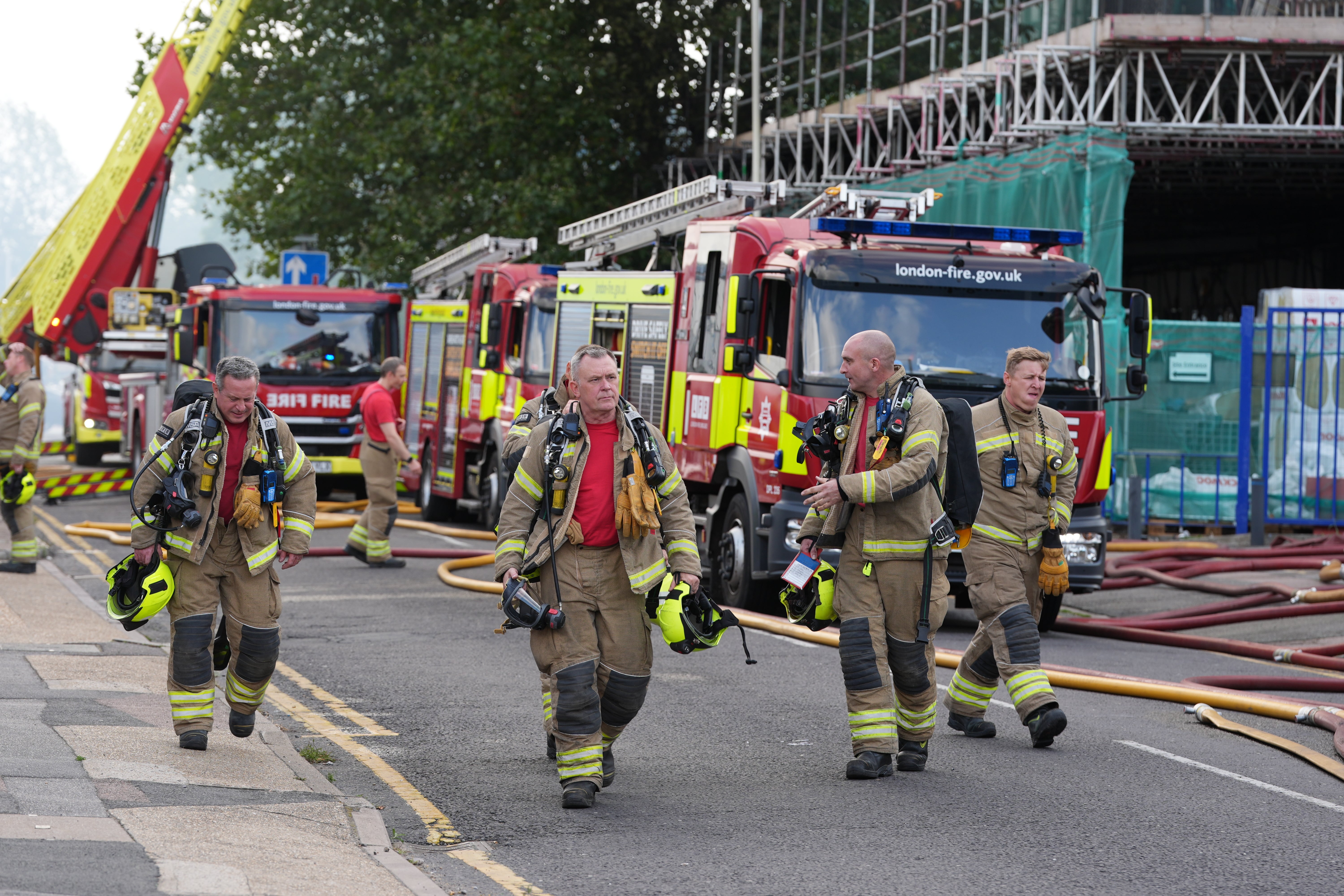 Around 225 firefighters responded to the blaze in east London