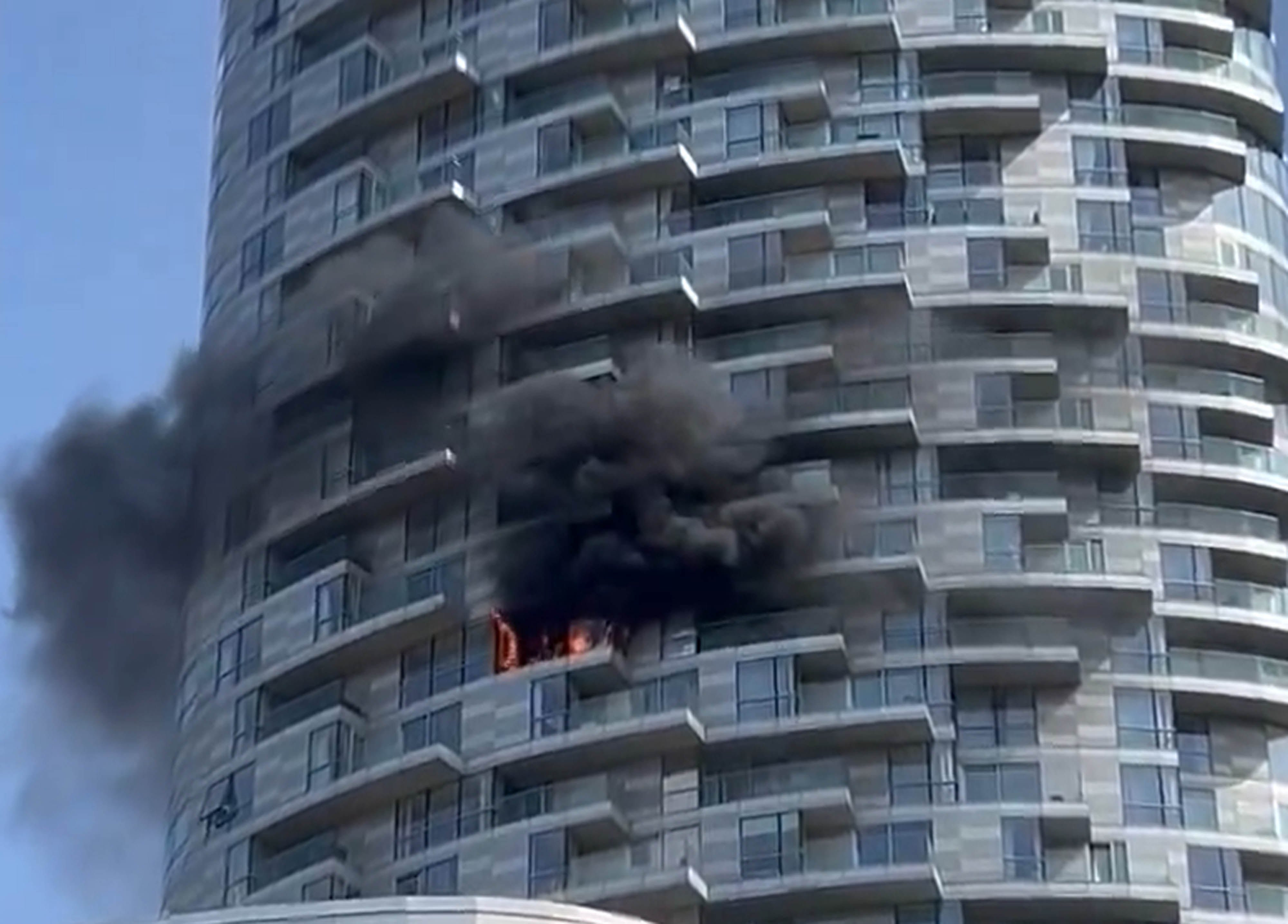 Half a flat and a balcony caught fire in the second blaze to hit east London in the same day