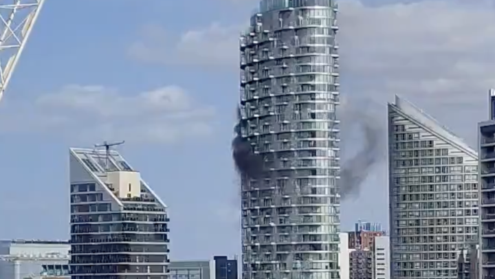 The fire that broke out on the 25th floor of a high-rise building in Blackwall is now under control, fire service says