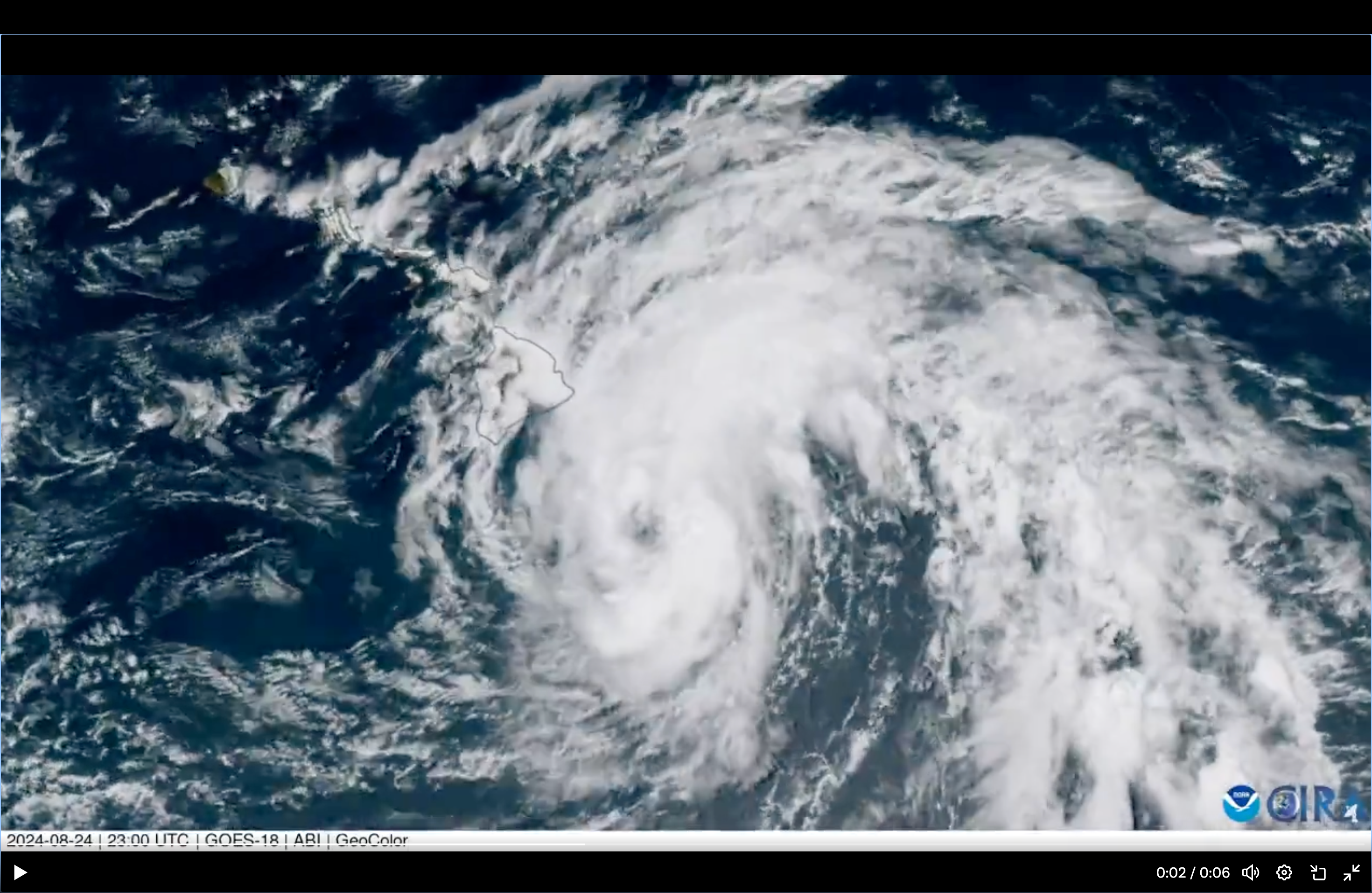 Hone strengthens into a Category One hurricane while approaching the Hawaiian Islands. The storm later weakened back into a tropical storm.