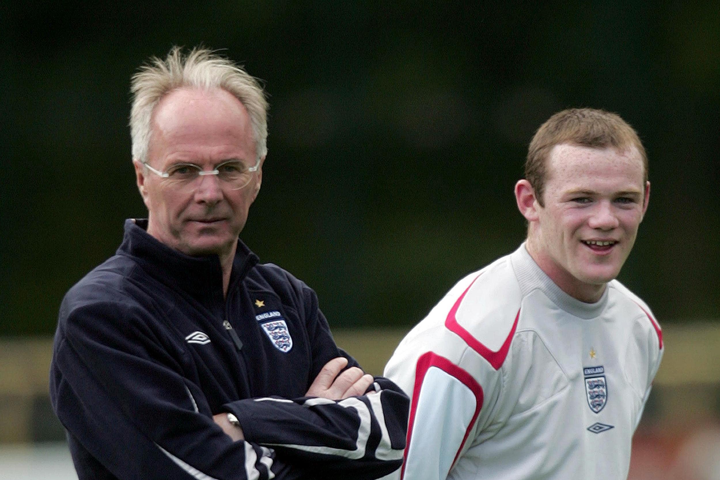 Sven-Goran Eriksson with Wayne Rooney (Martin Rickett/PA)