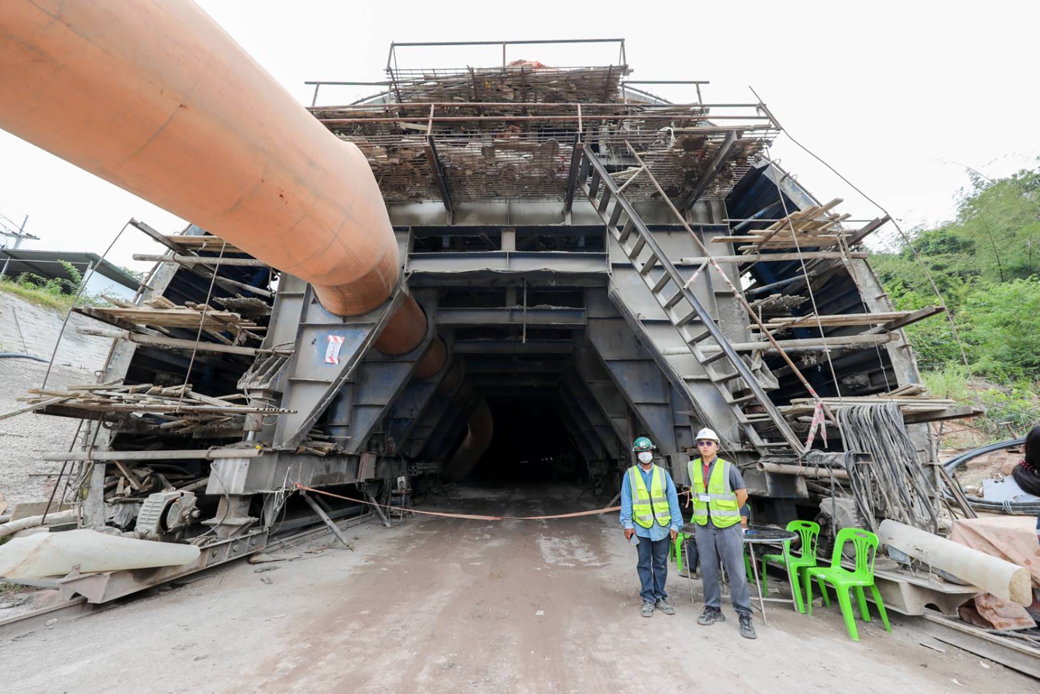 Train tunnel collapses trapping three workers in Thailand