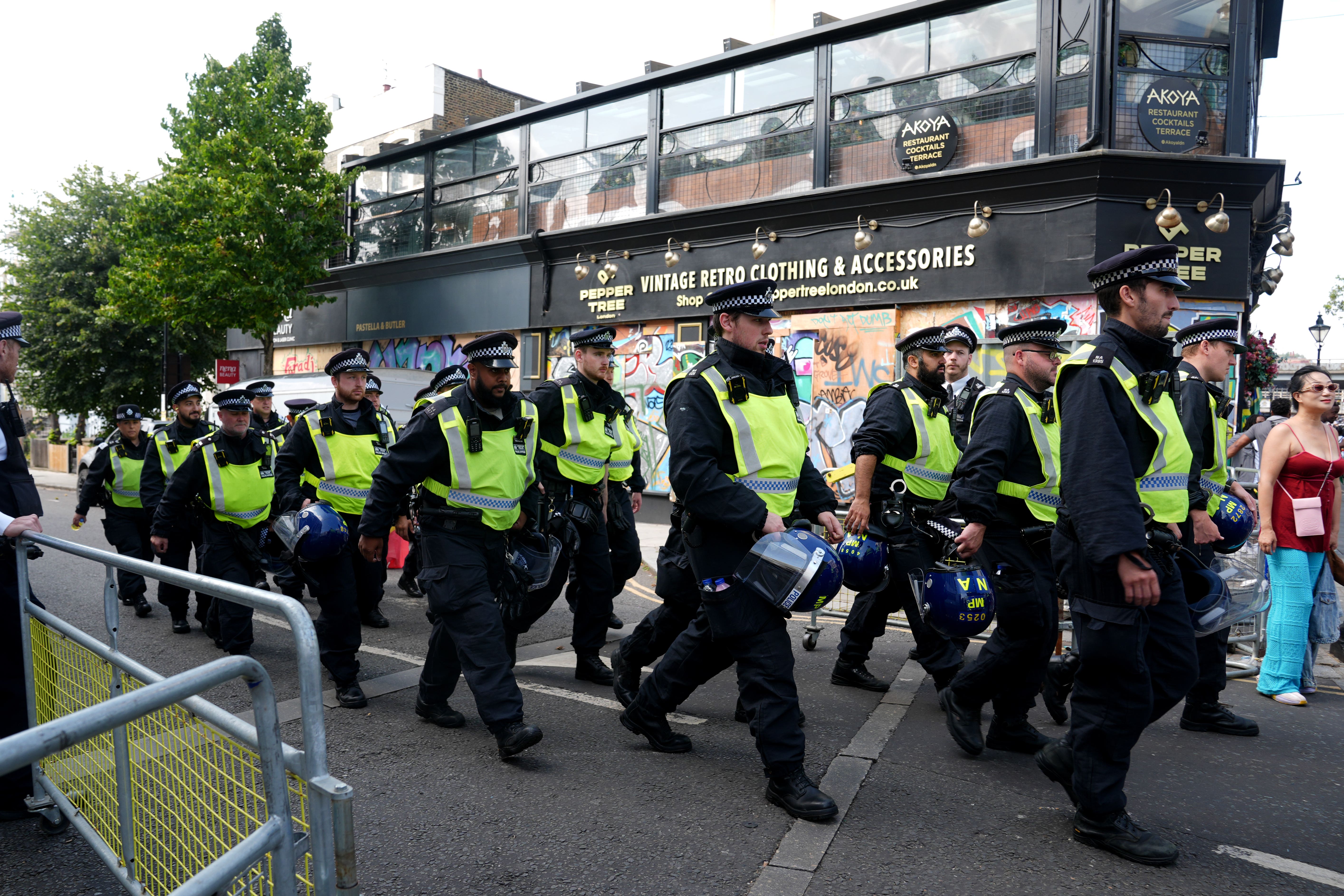 7,000 police officers were on duty over the bank holiday weekend (Lucy North/PA)