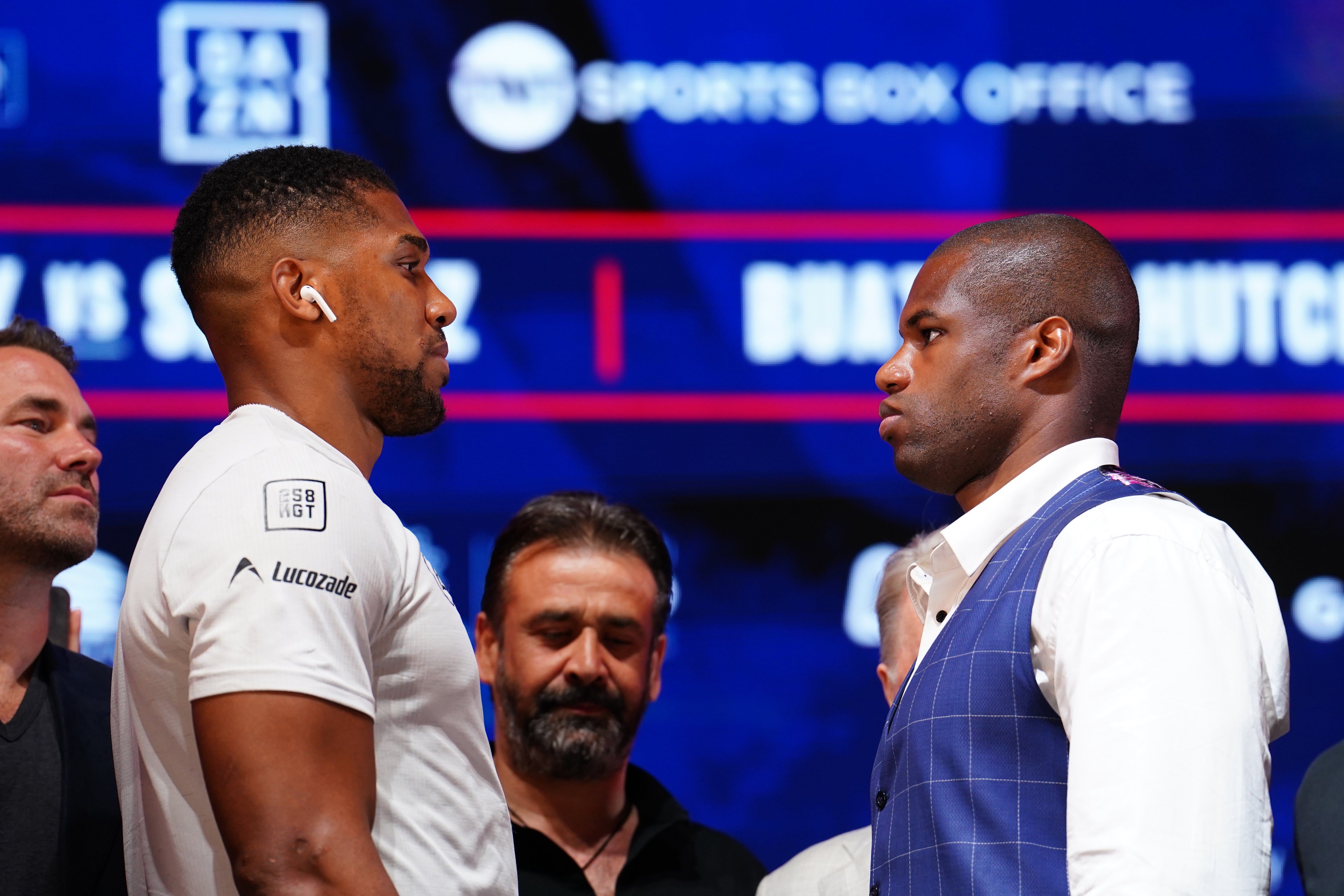 Anthony Joshua (left) and Daniel Dubois will clash on Saturday