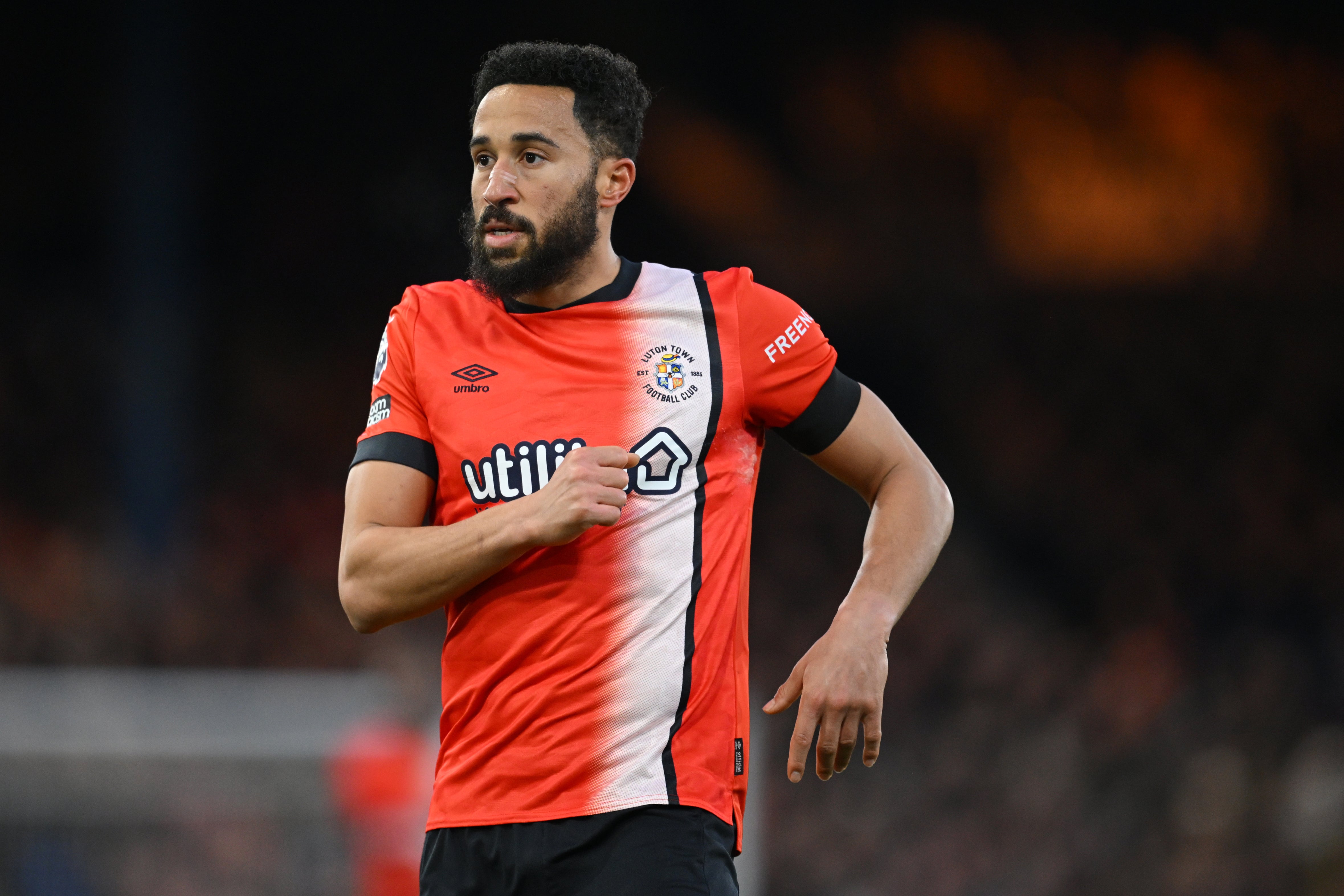 Andros Townsend has left Luton but is yet to be registered by his new club