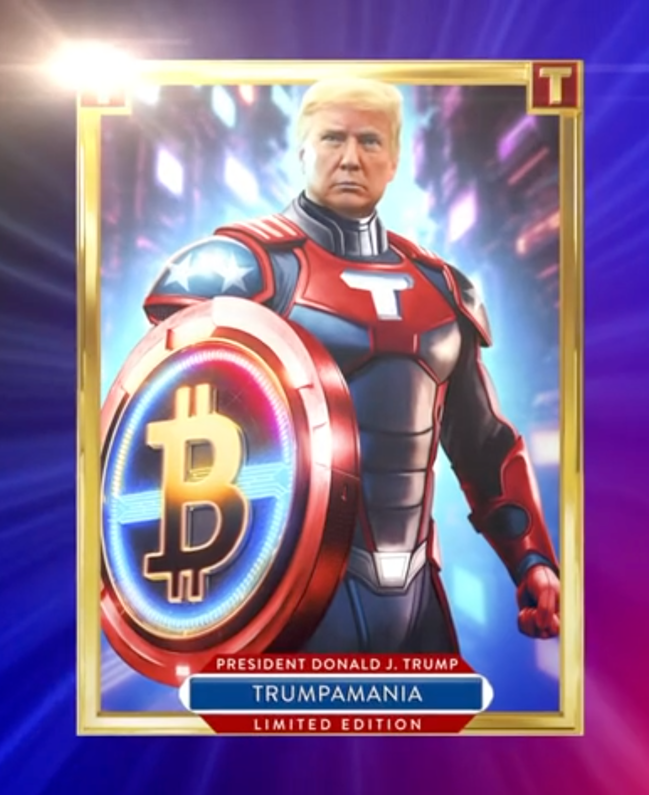 Former President Donald Trump is selling a new batch of digital trading cards, including one of himself in what appears to be a fake Iron Man suit.