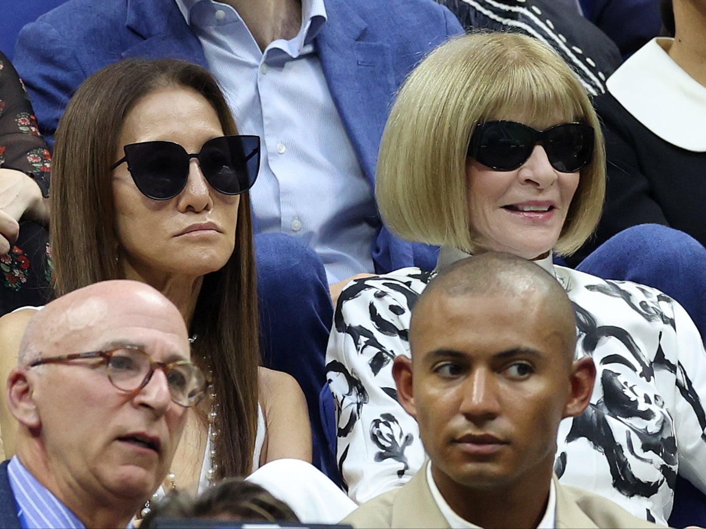 Vera Wang and Anna Wintour attend day one of the 2024 US Open at USTA Billie Jean King National Tennis Center on August 26