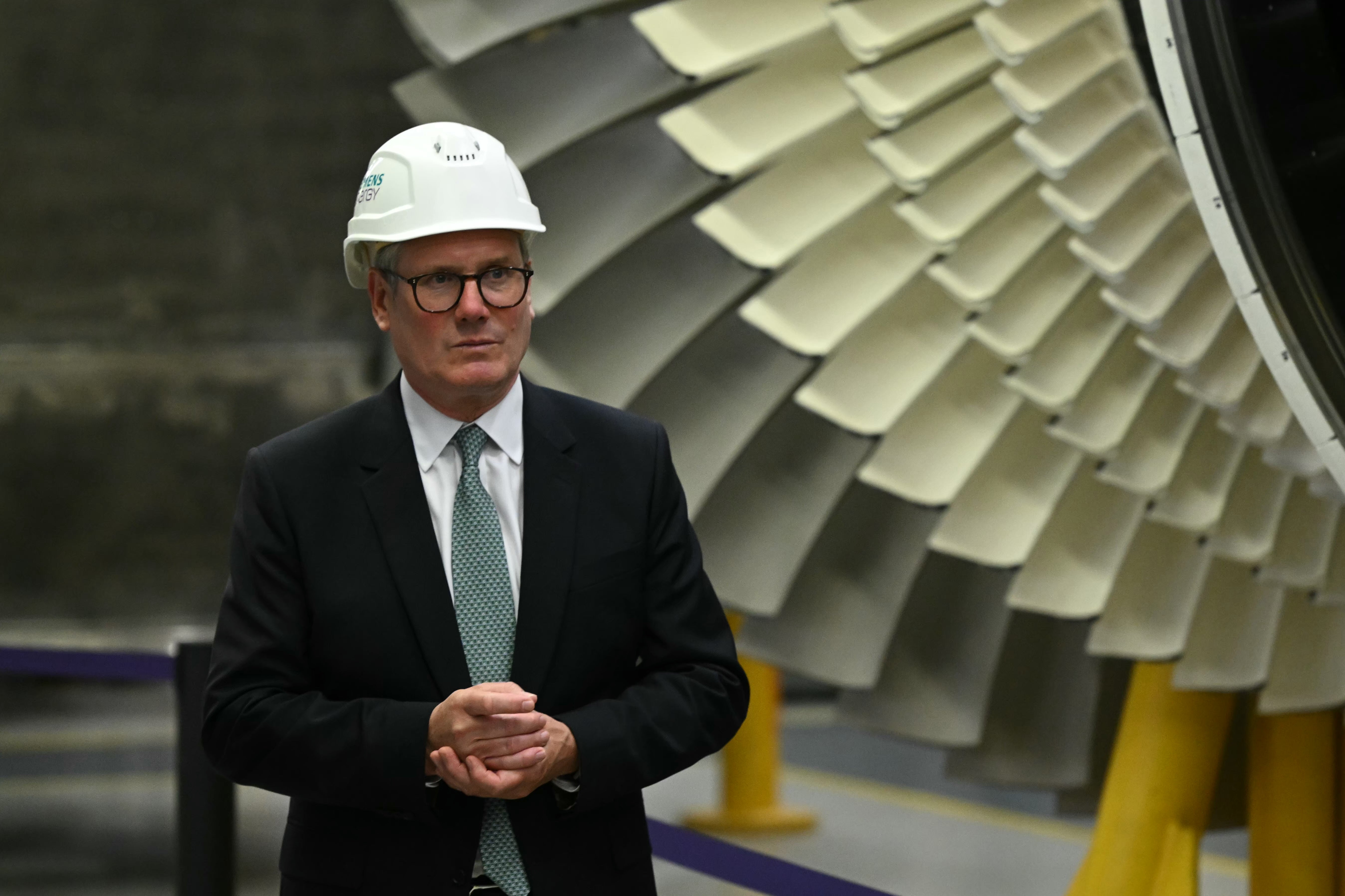 Prime Minister Keir Starmer during a visit to the Siemens Energy plant, part of German industrial conglomerate Siemens