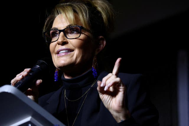 <p>Sarah Palin, pictured in 2022, has won a new trial in her defamation case against The New York Times, involving a 2017 editorial about the rise in violent political rhetoric</p>